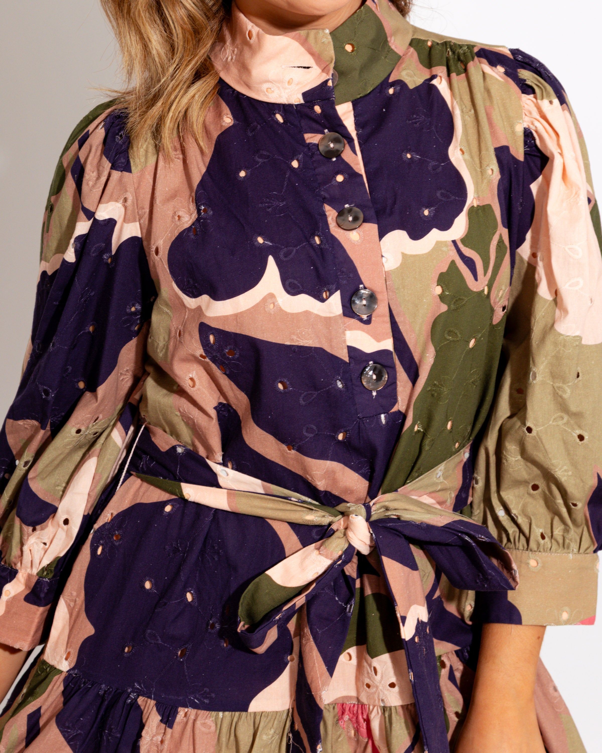 Floral Eyelet Mini Dress