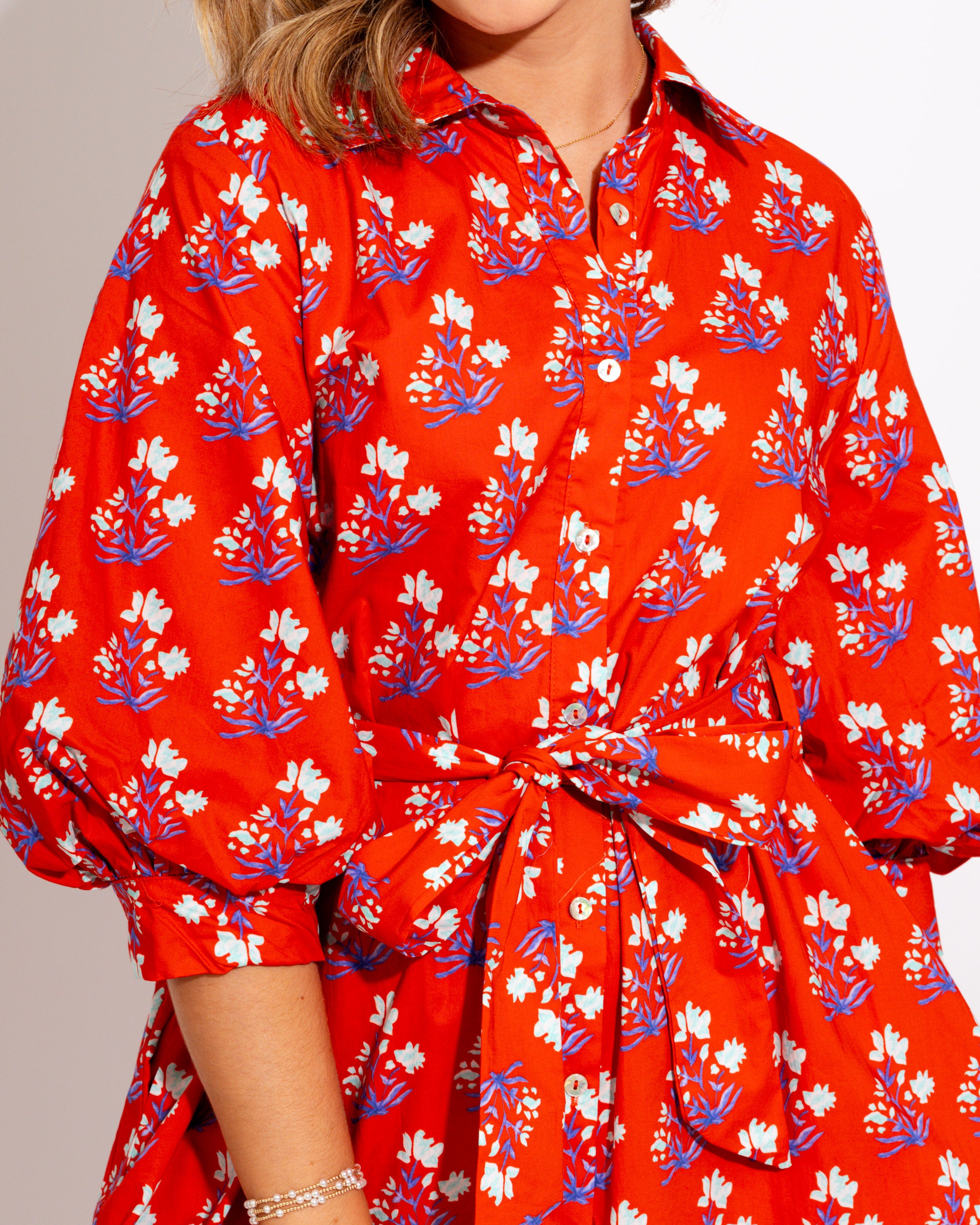 Floral Tie Waist Midi Dress