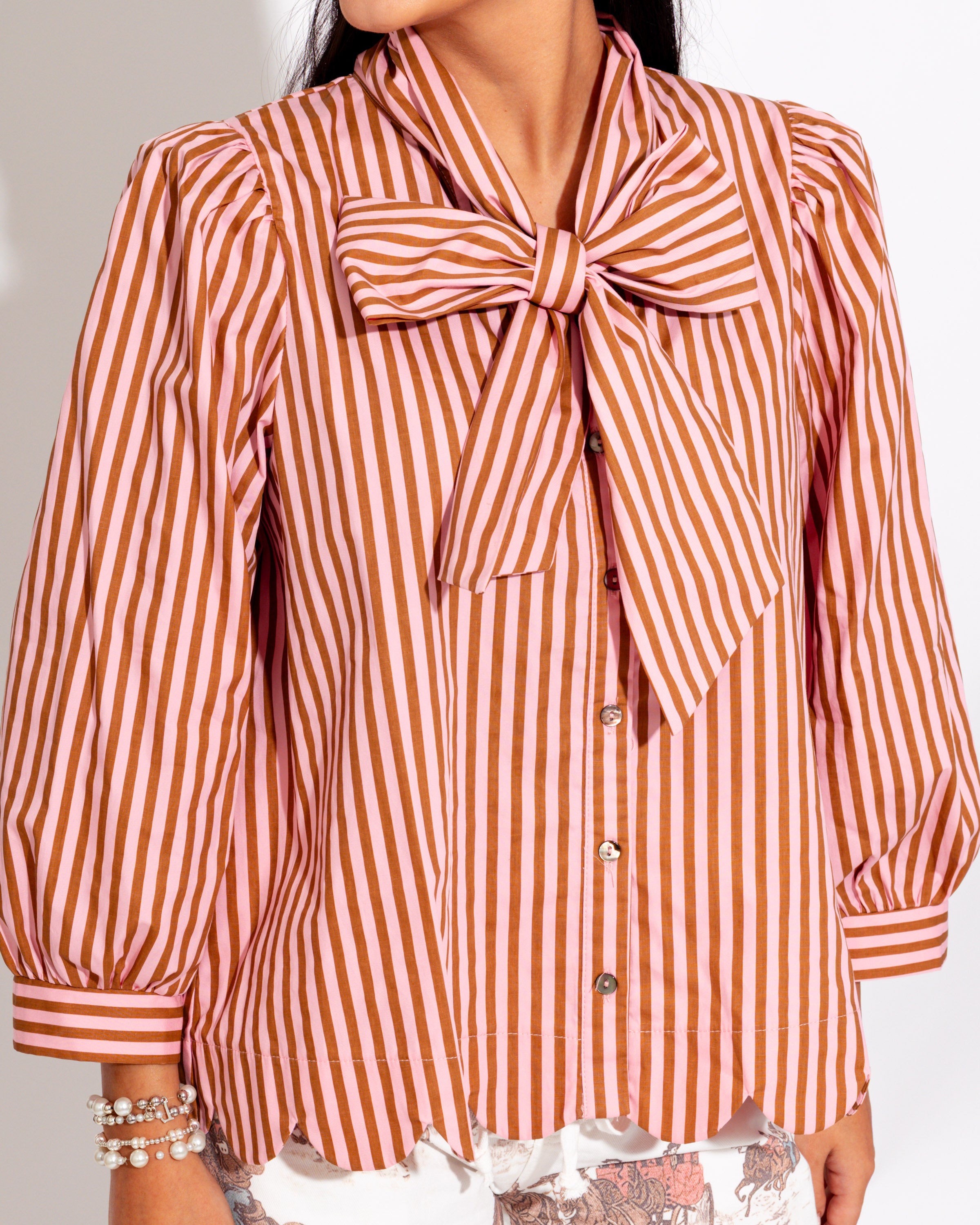 Classic Stripe Neck Tie Top