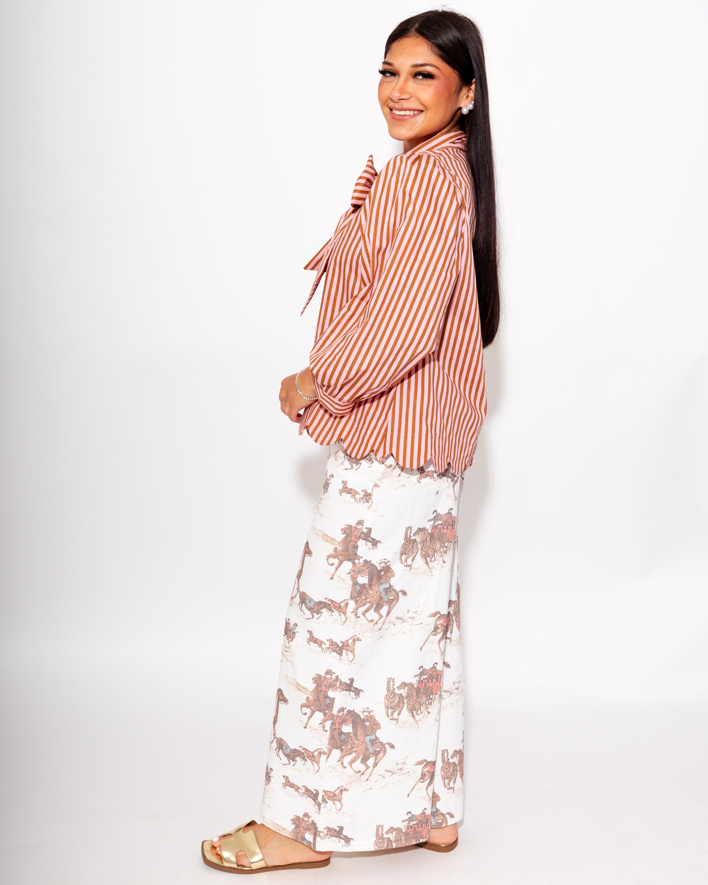Classic Stripe Neck Tie Top