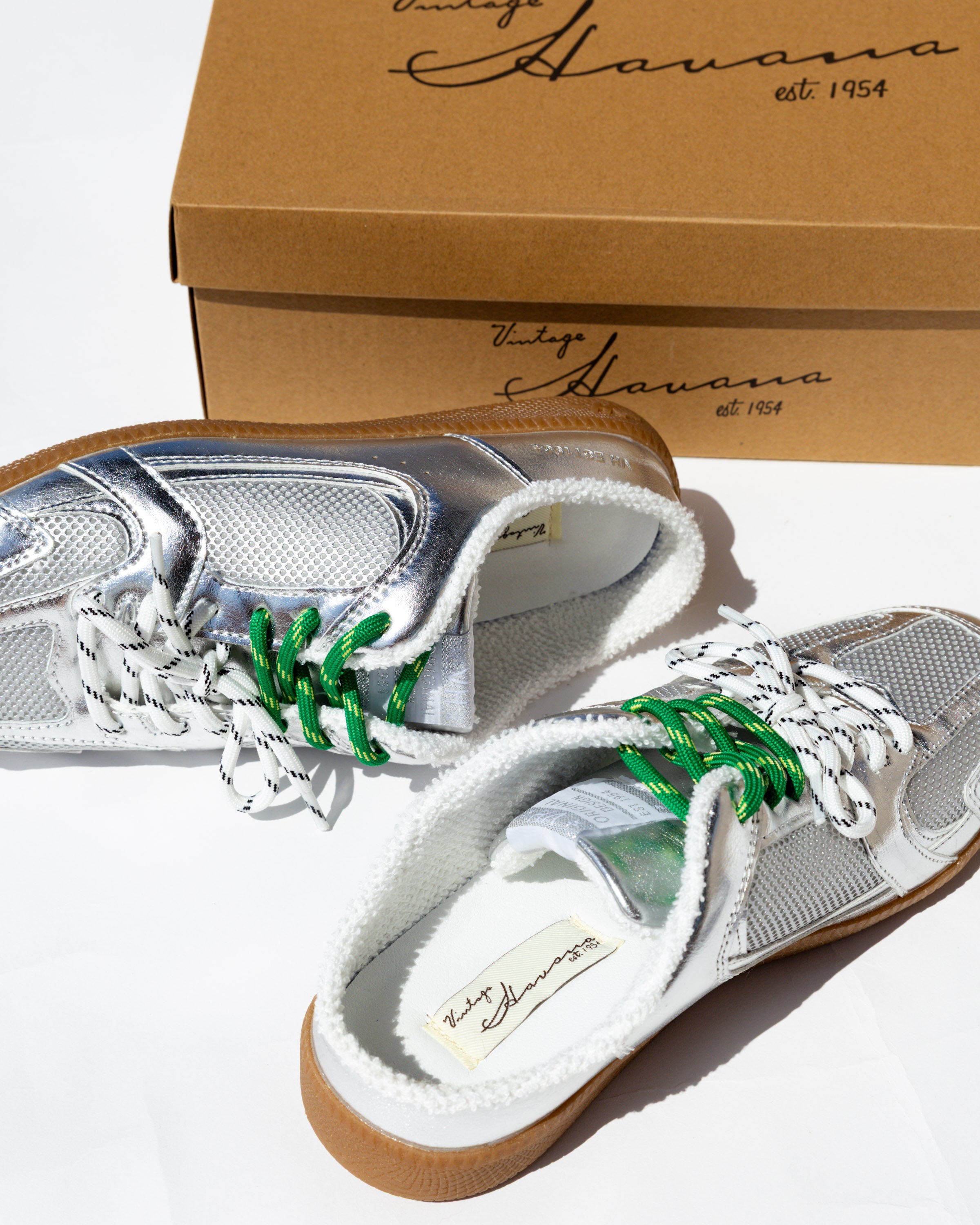 Vintage Havana Slip on Low Top Sneaker in Silver