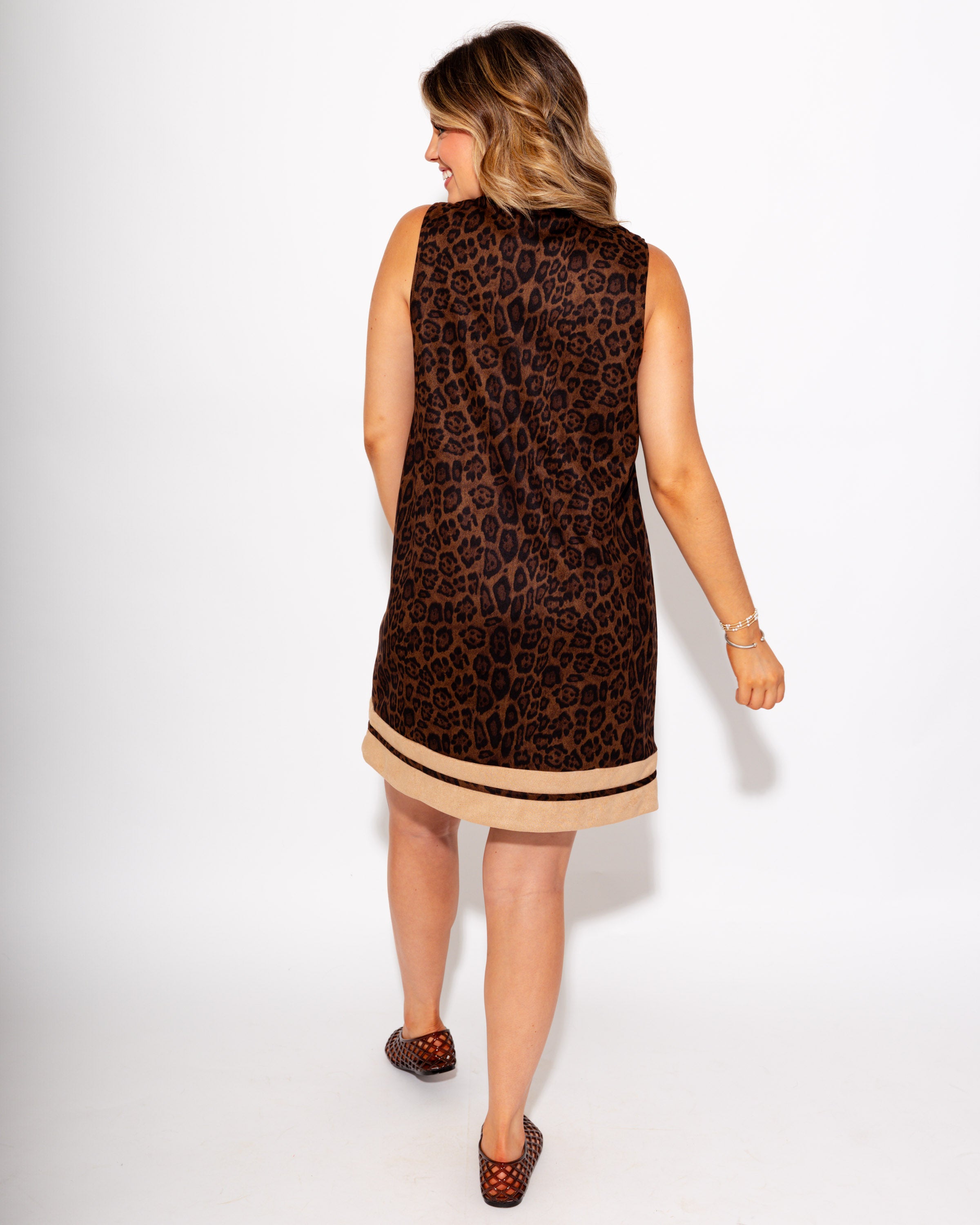 Wild Edge Colorblock Cheetah Dress