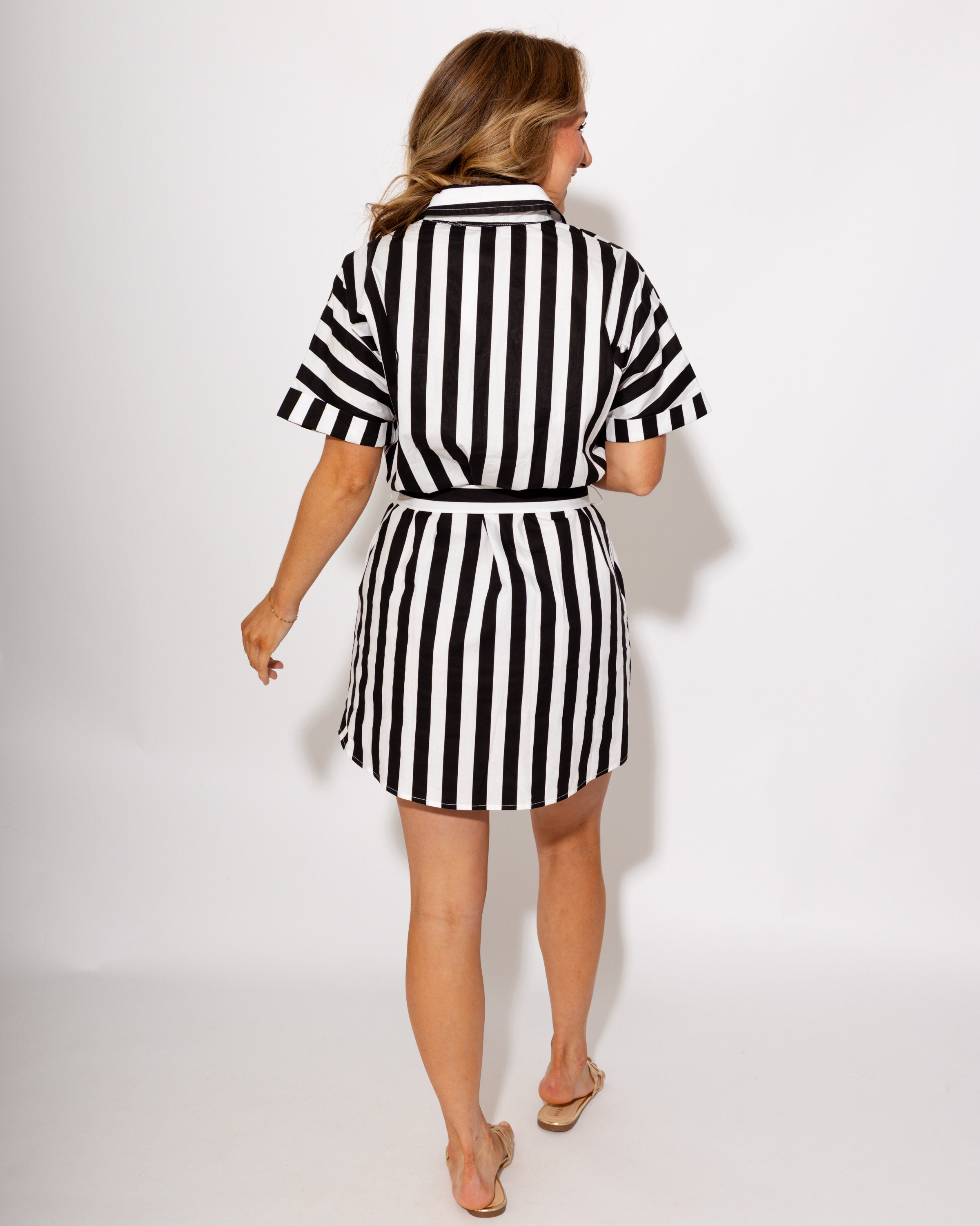 The Tailored Stripe Mini in Black