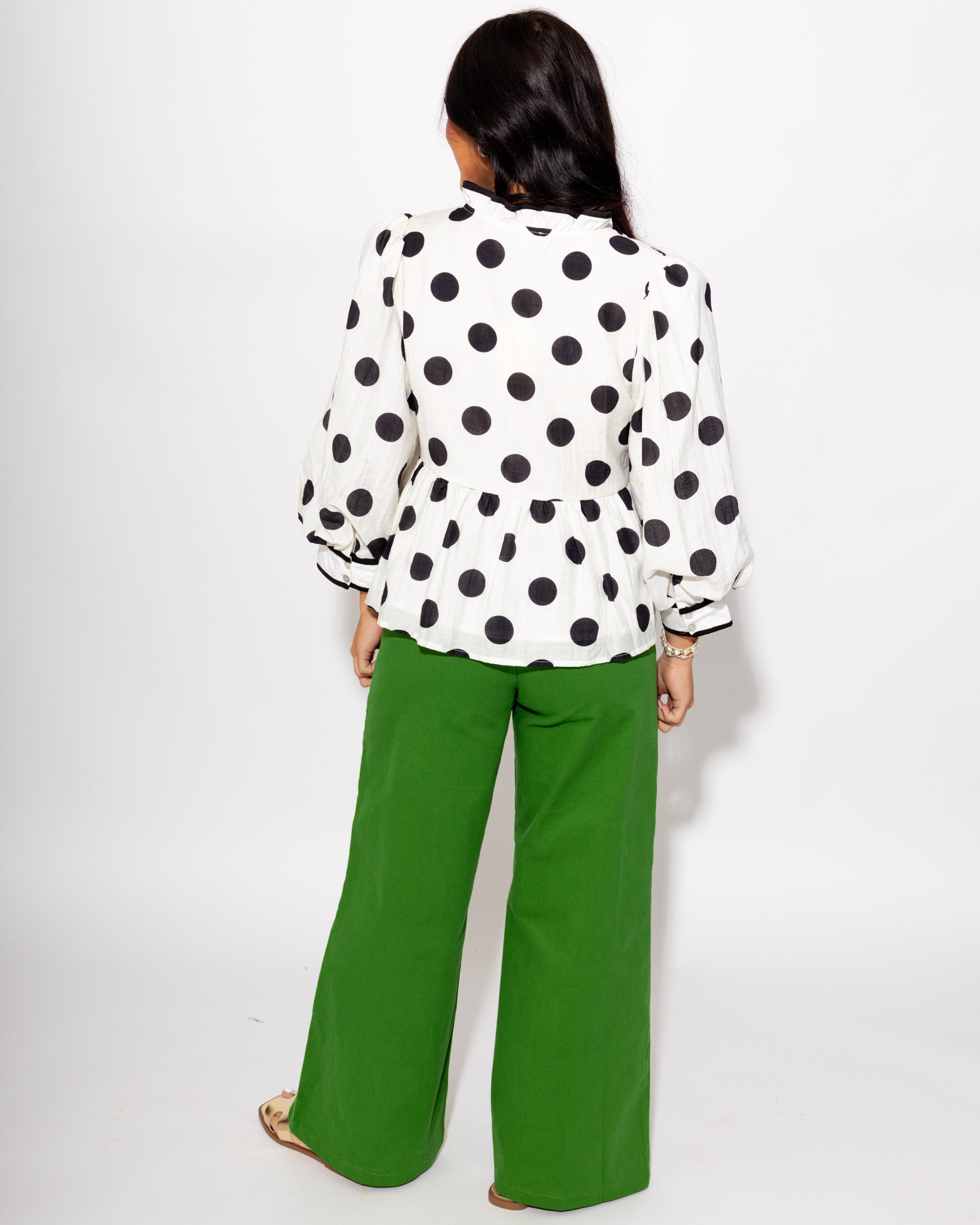 Fun & Flirty Polka Dot Top in White