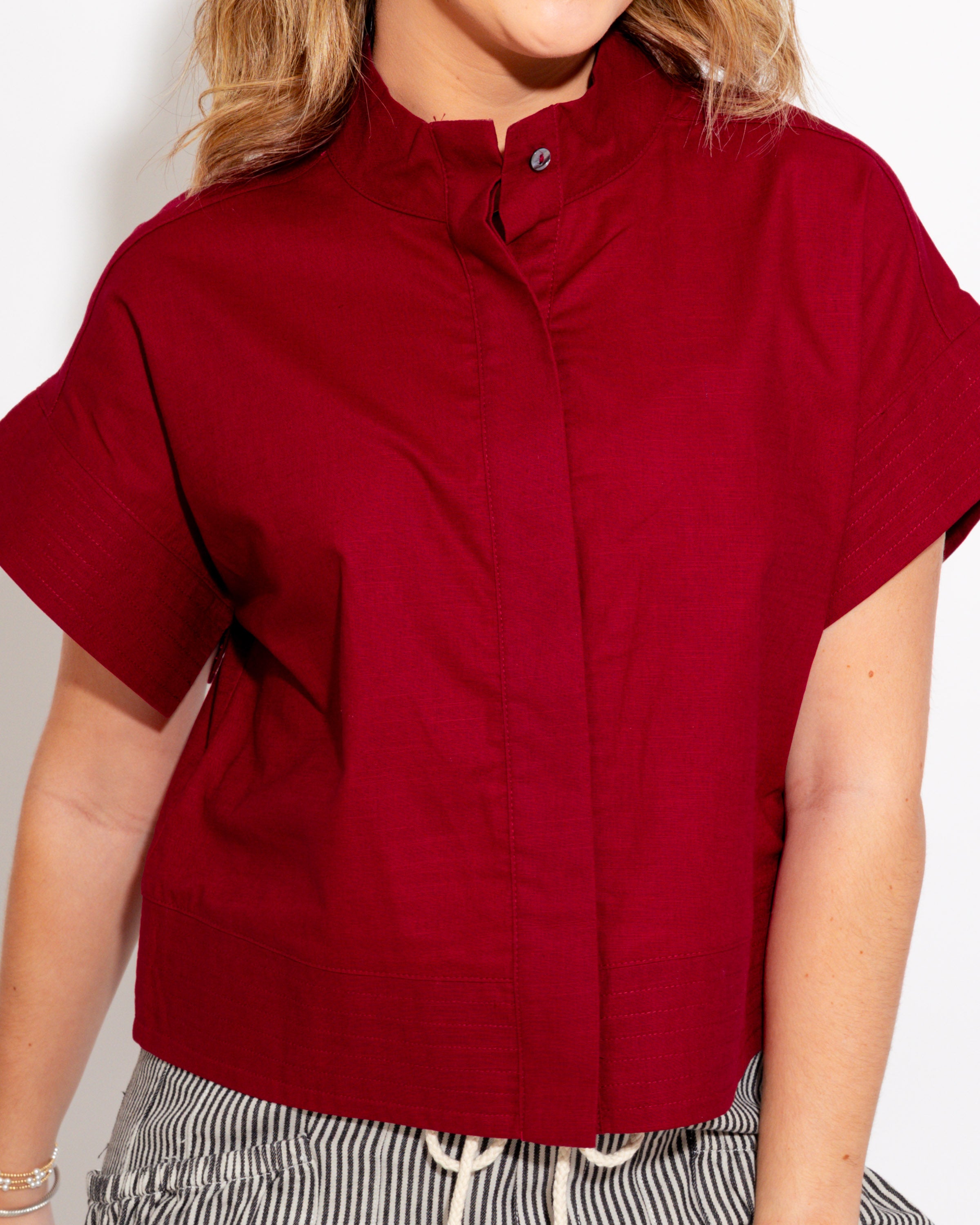 Timeless Short Sleeve Top in Merlot