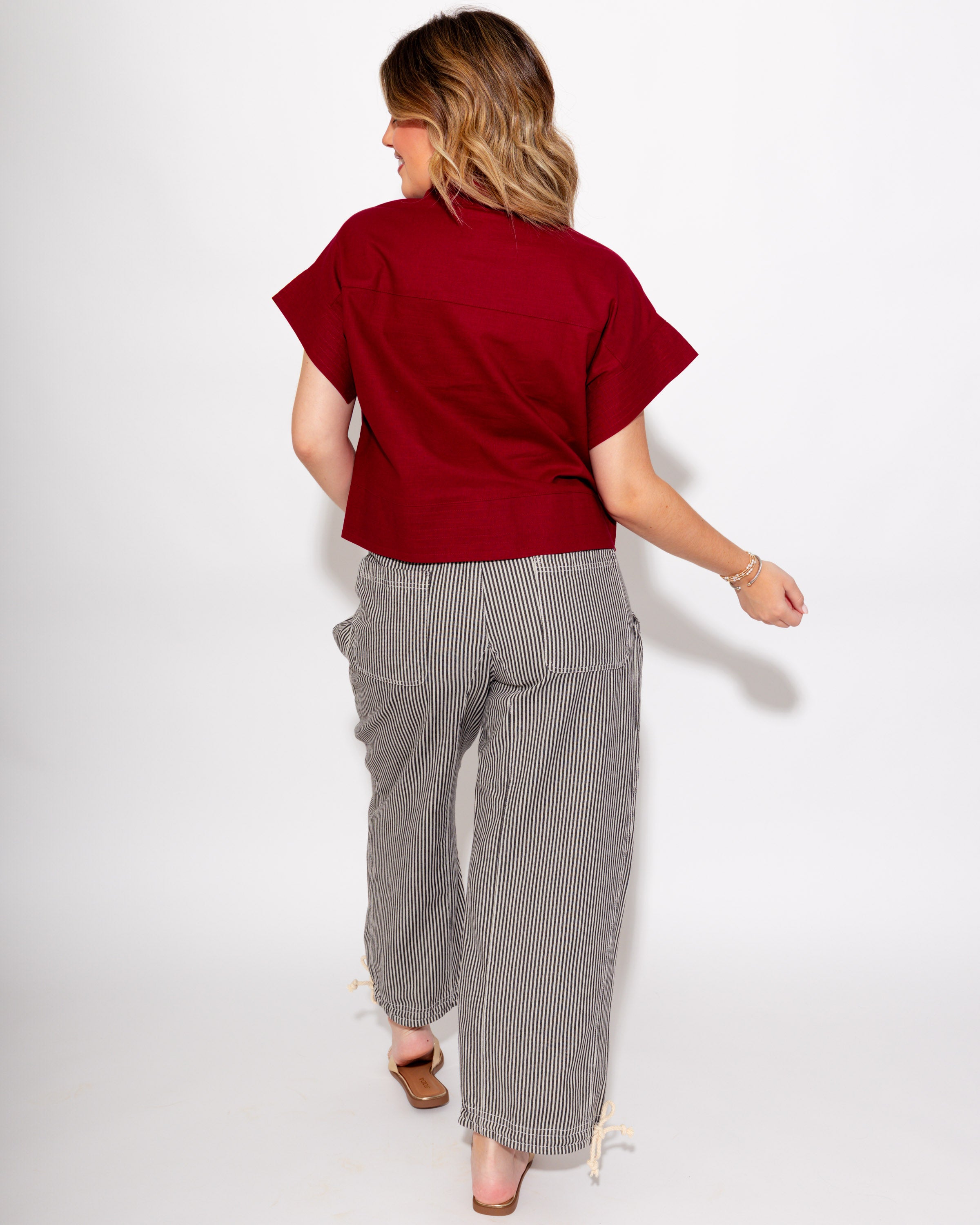 Timeless Short Sleeve Top in Merlot