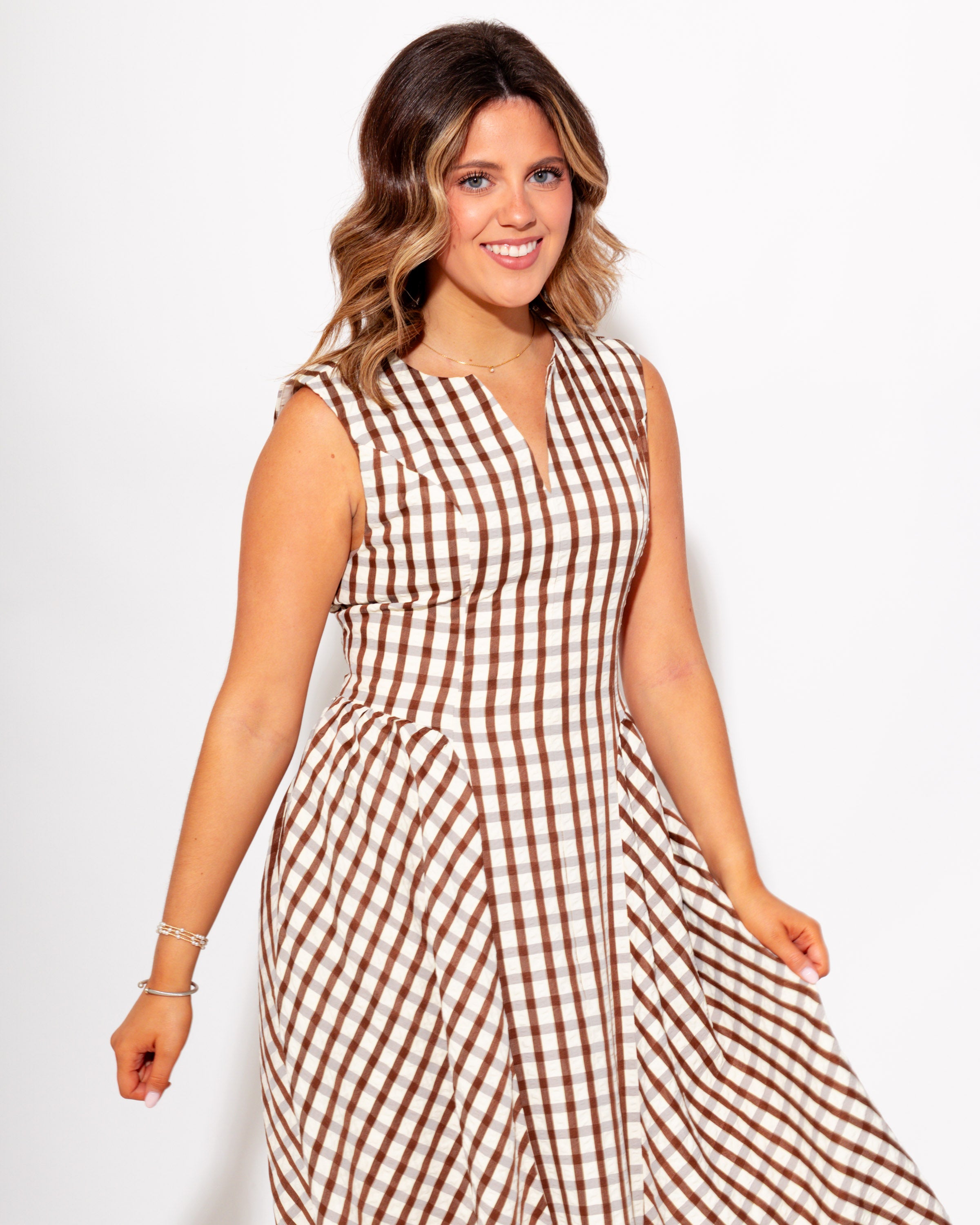 Timeless Gingham Midi Dress