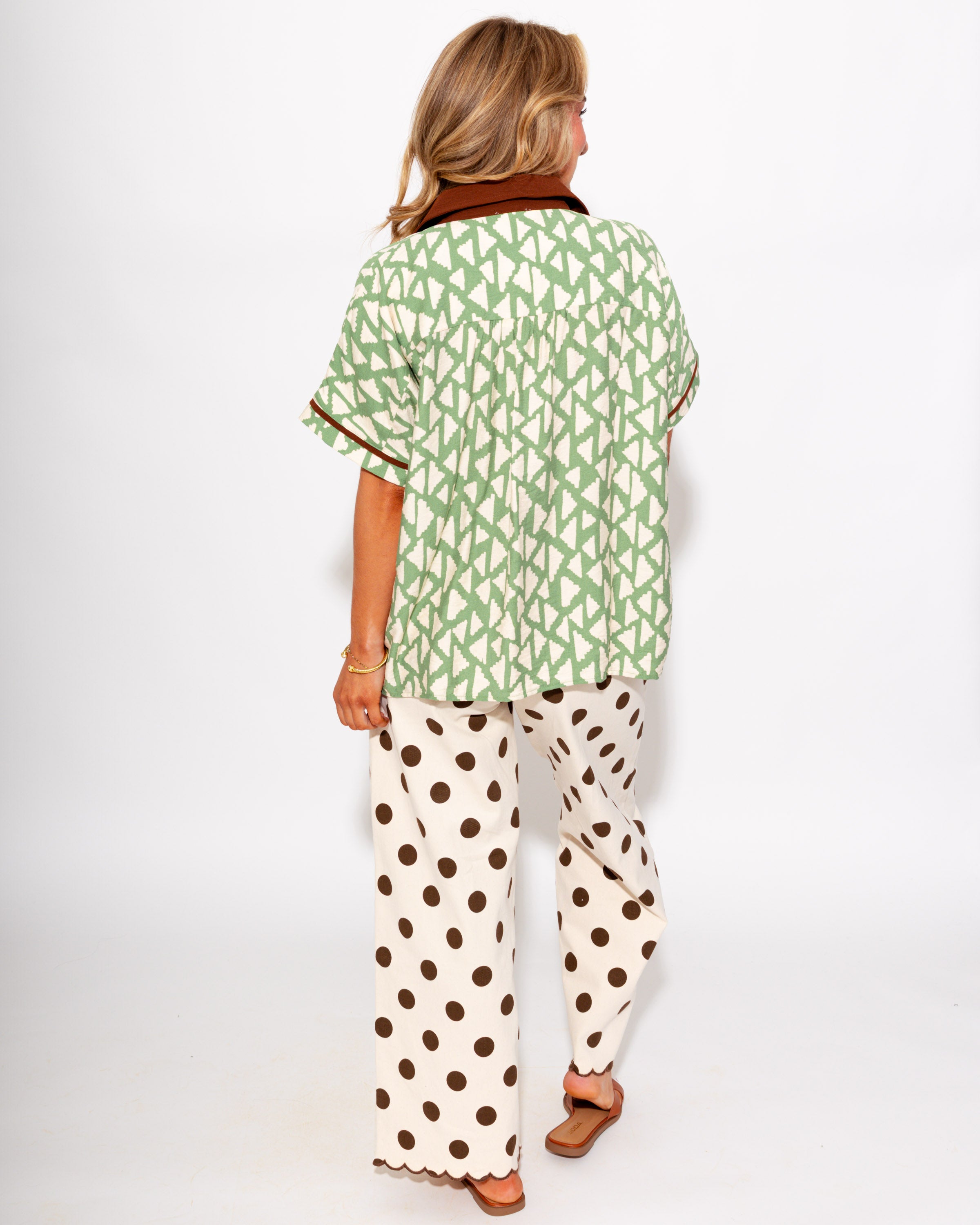 Geo Print Contrast Top