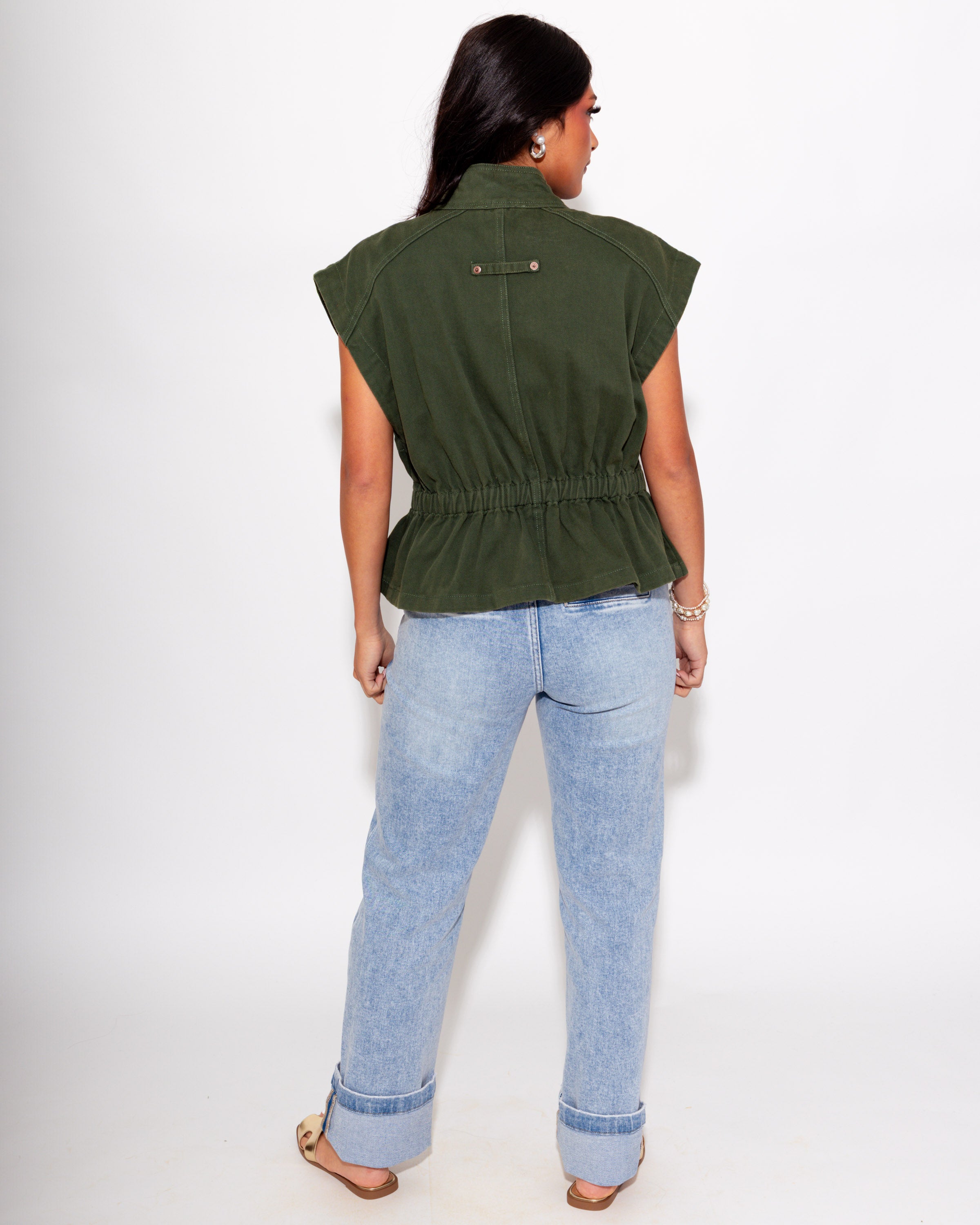 Polished Peplum Utility Jacket