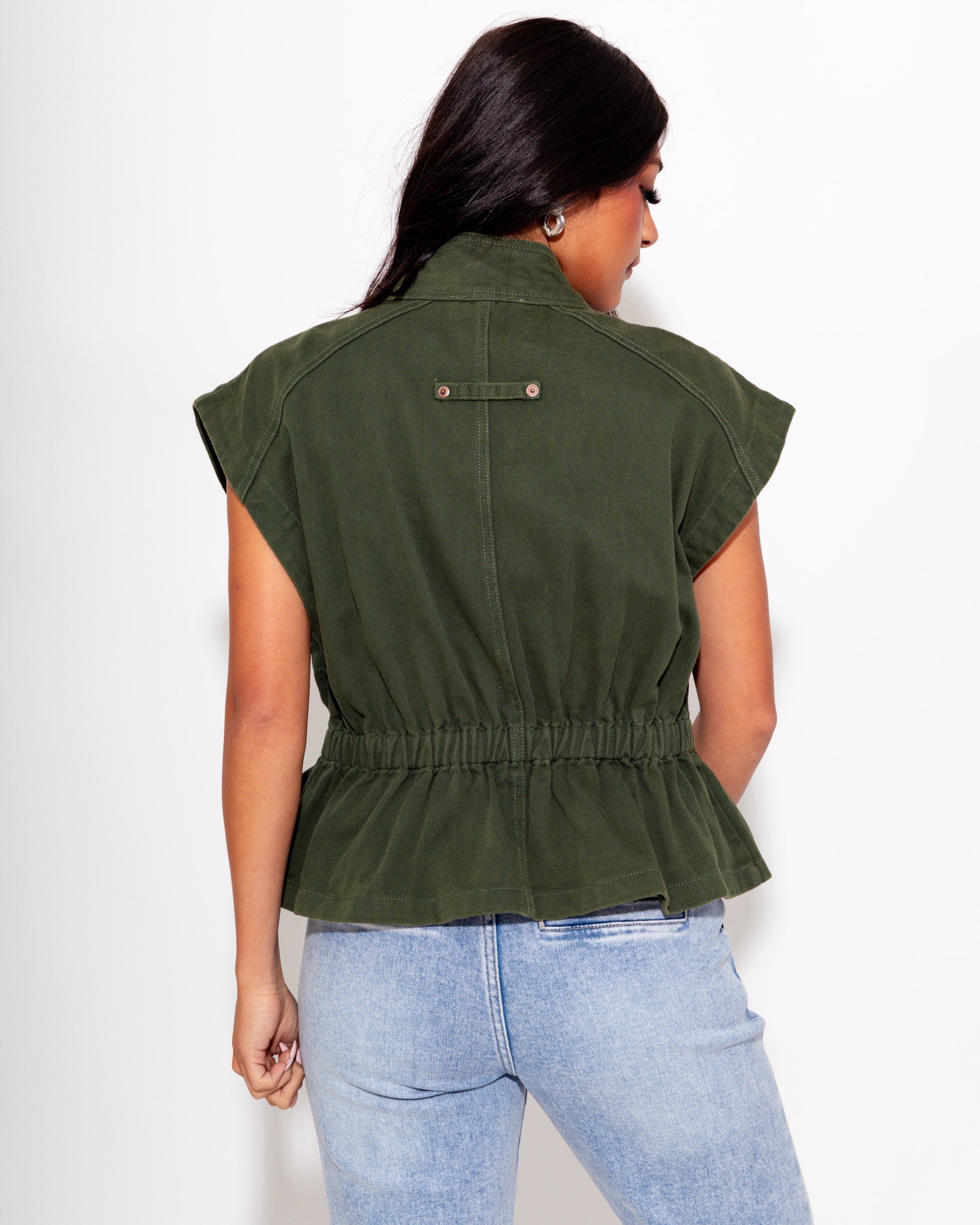 Polished Peplum Utility Jacket