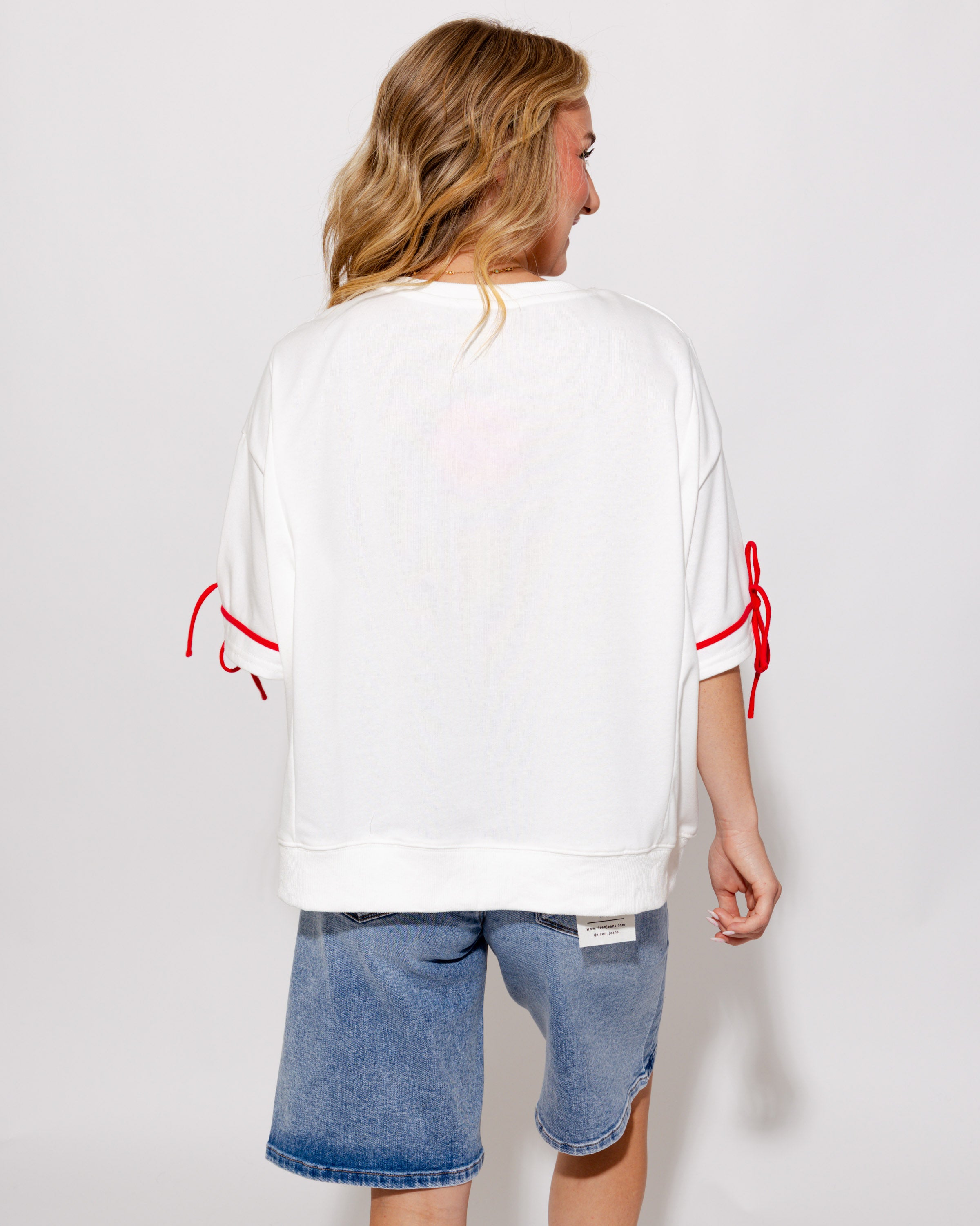 Game Day Patchwork Boxy Tee in Red