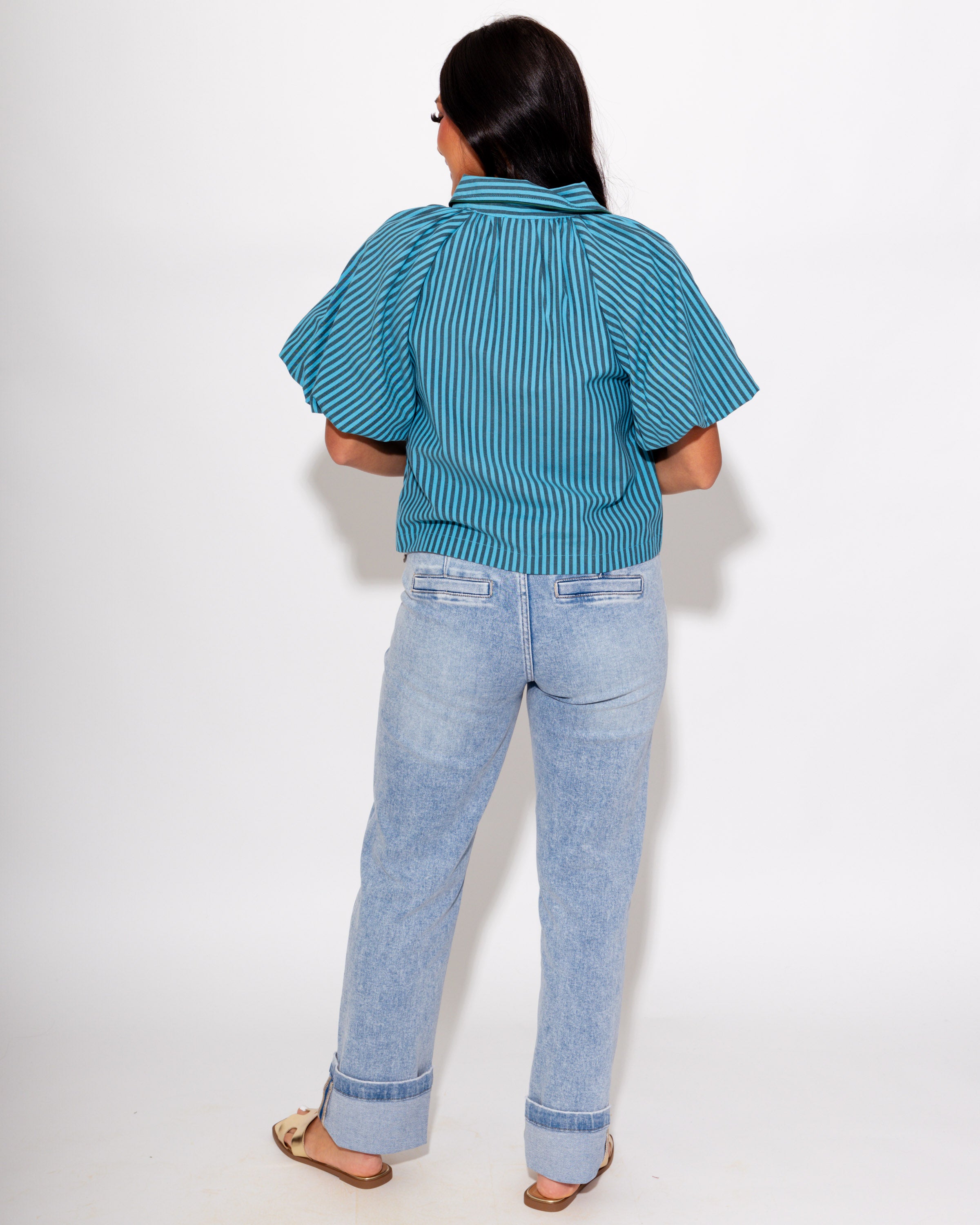 Classic Charm Stripe Top in Blue