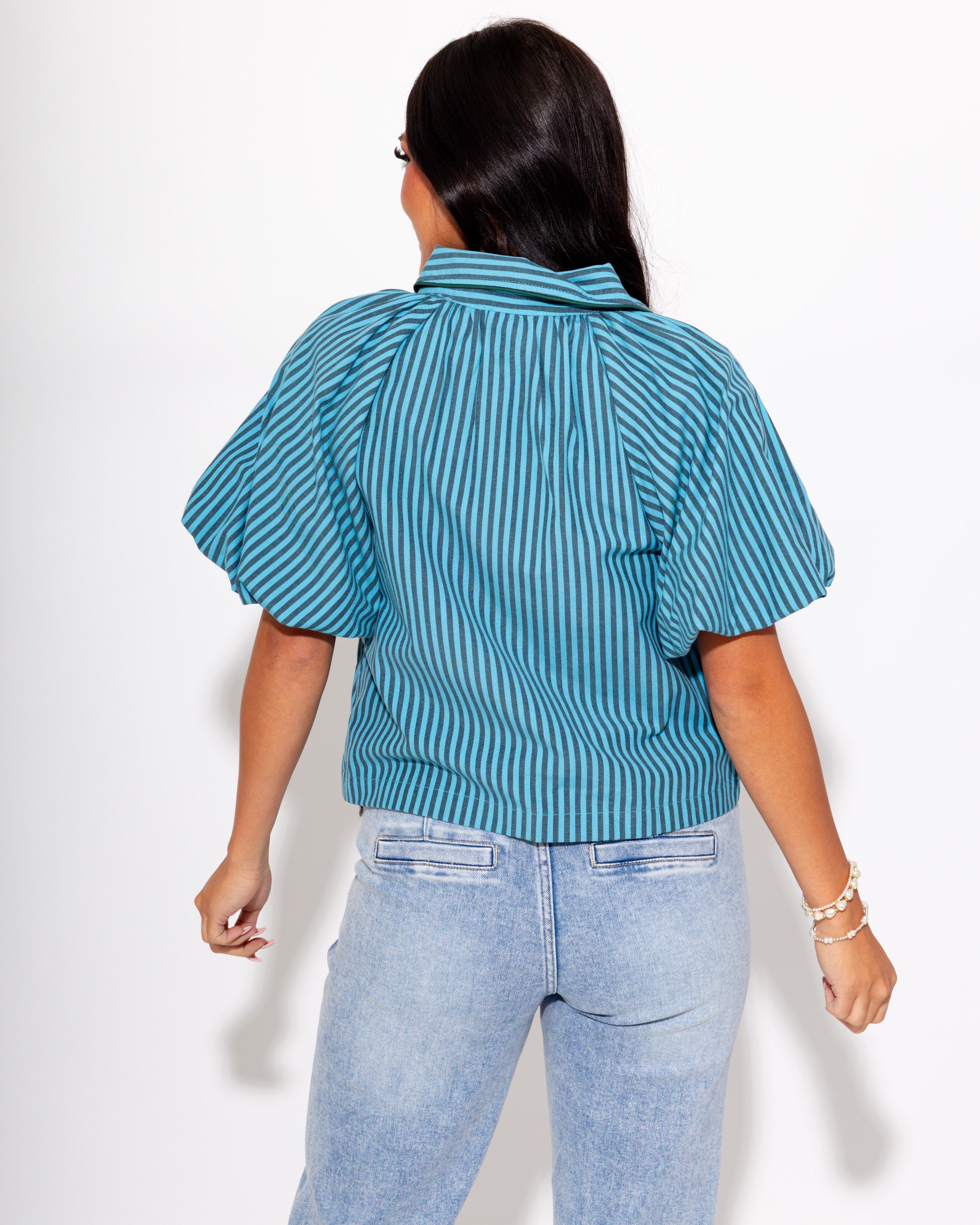 Classic Charm Stripe Top in Blue