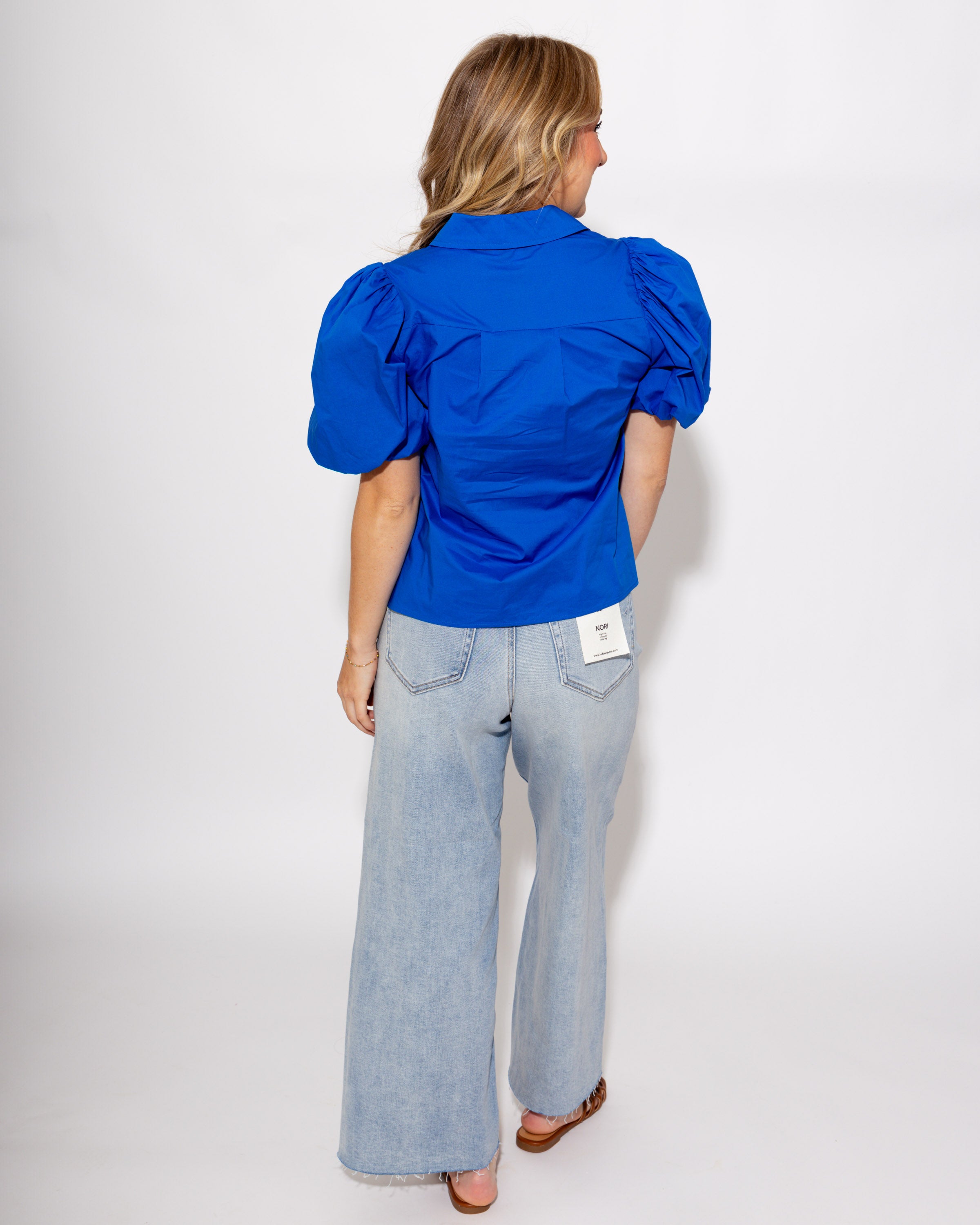 Light Wash Clean Stretch Cropped Wide Leg
