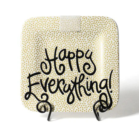 Gold Small Dot Happy Everything Square Platter