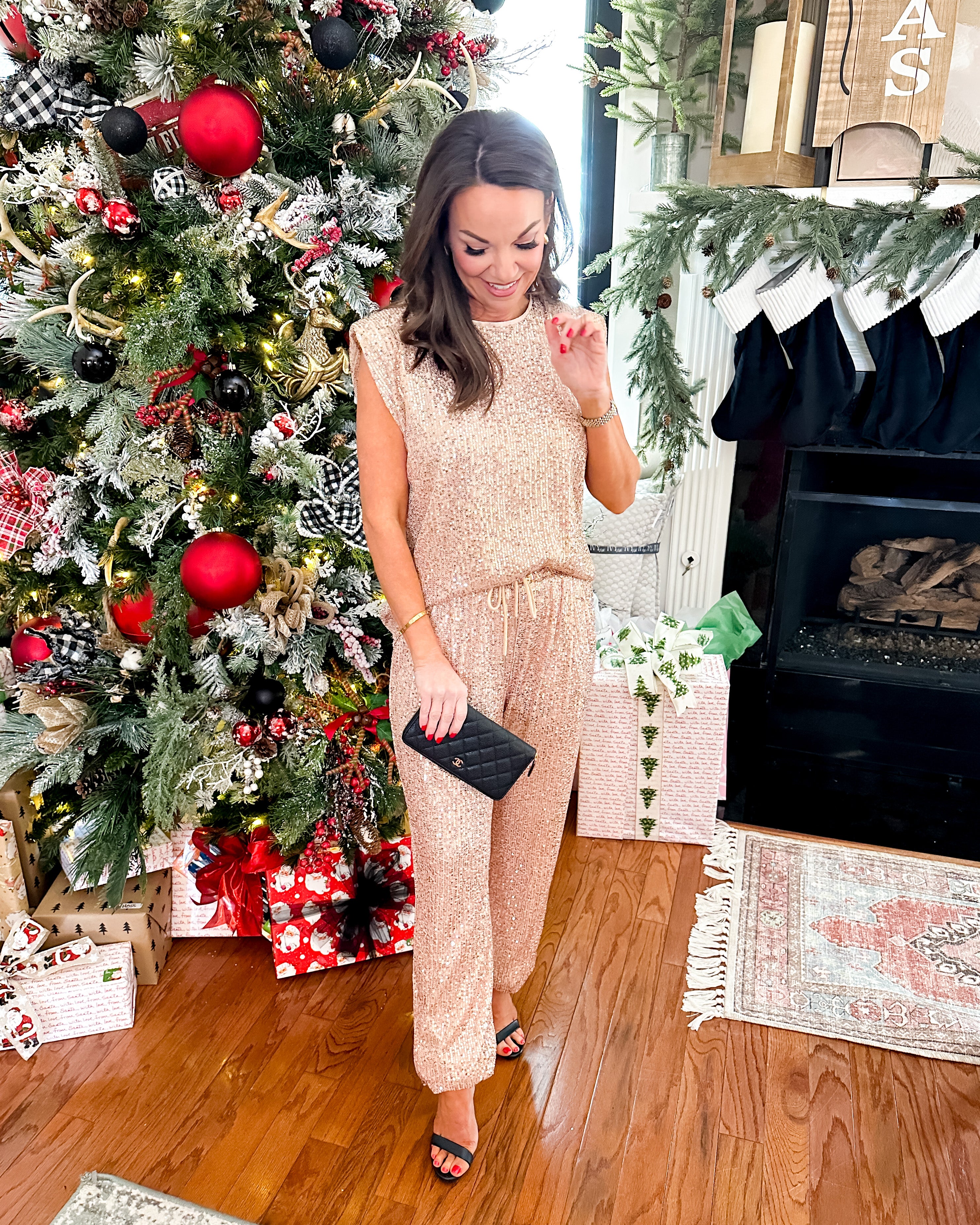 Holiday Sequin Sleeveless Top