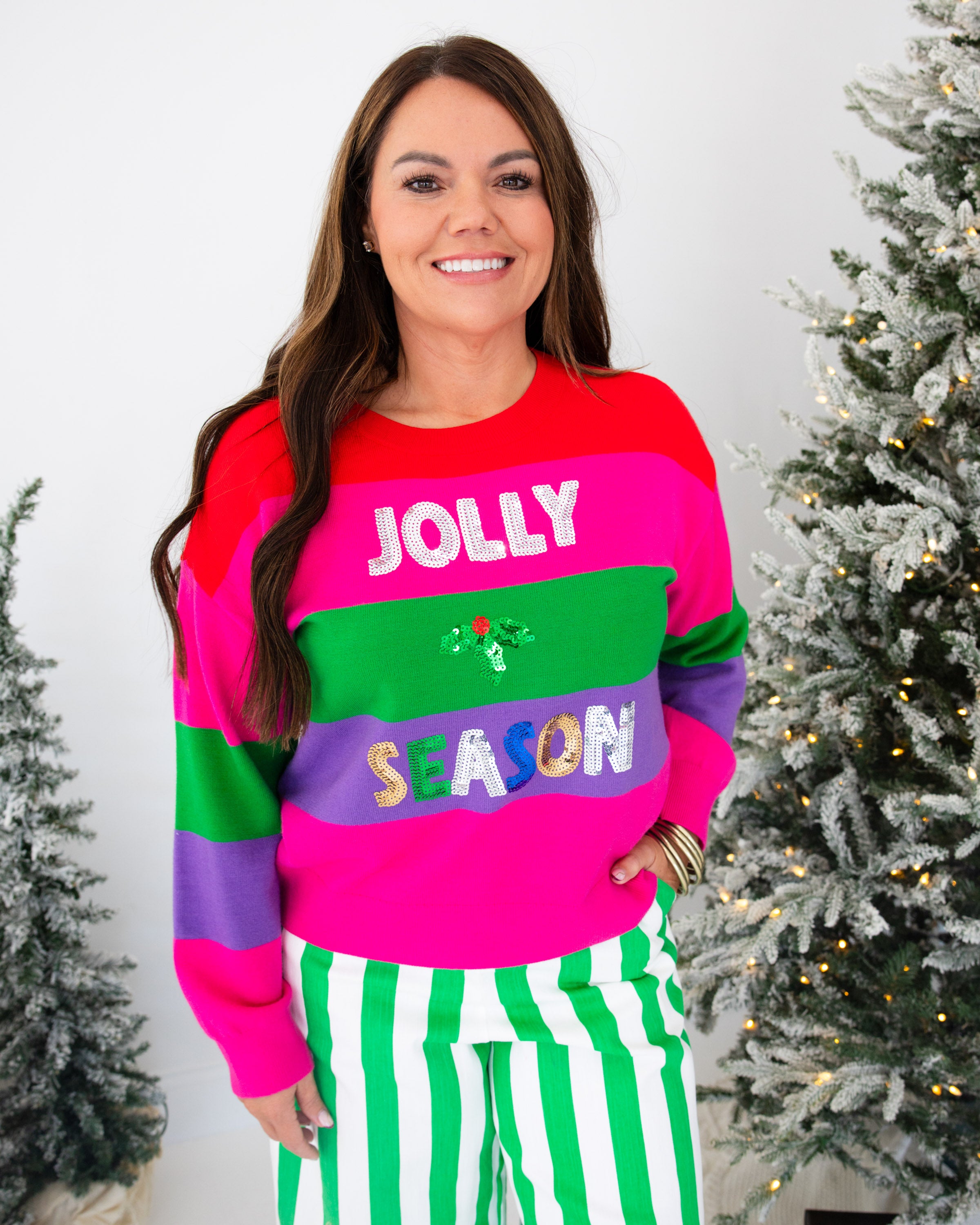 Jolly Season Color Block Sweater