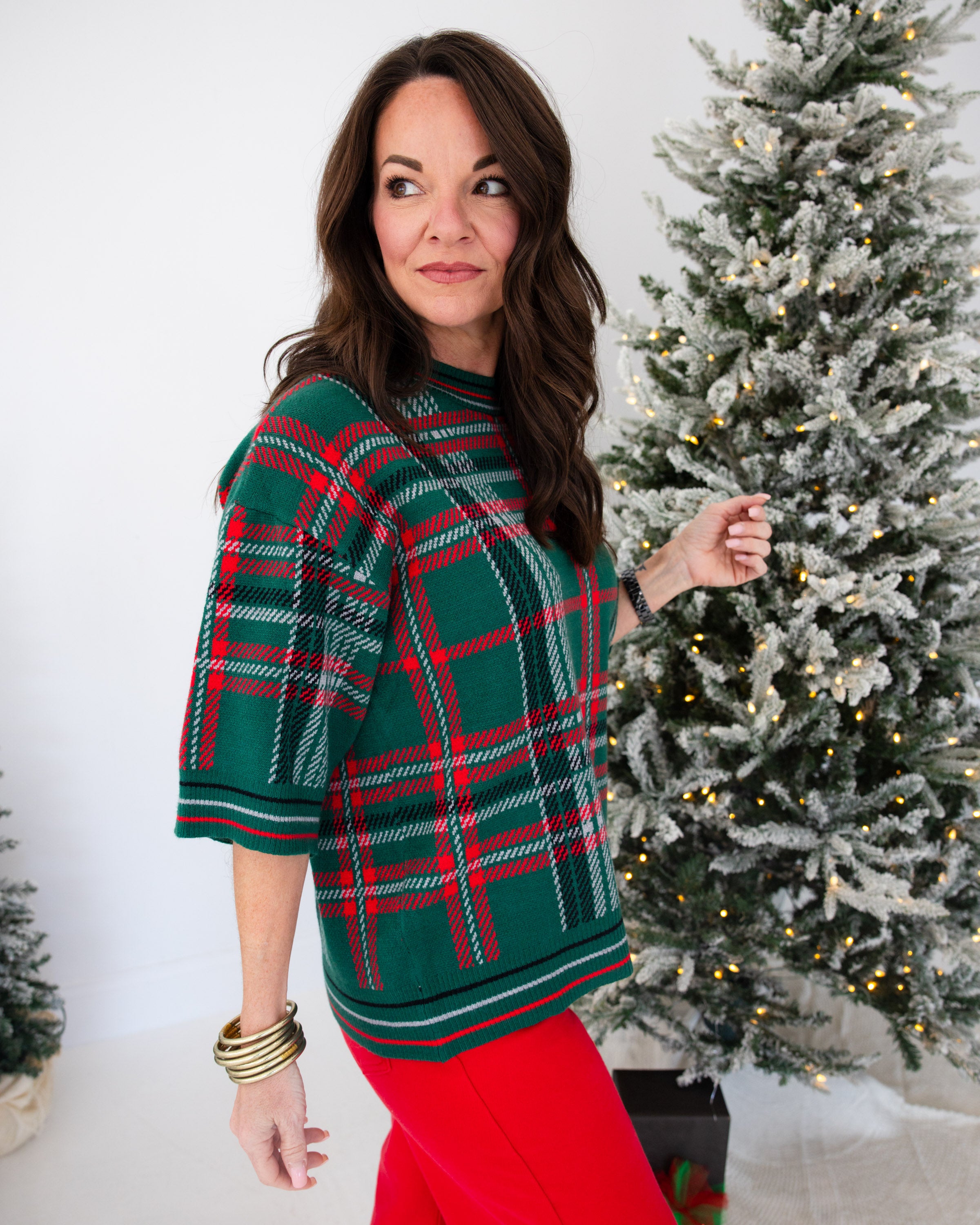 Cozy Christmas Plaid Sweater
