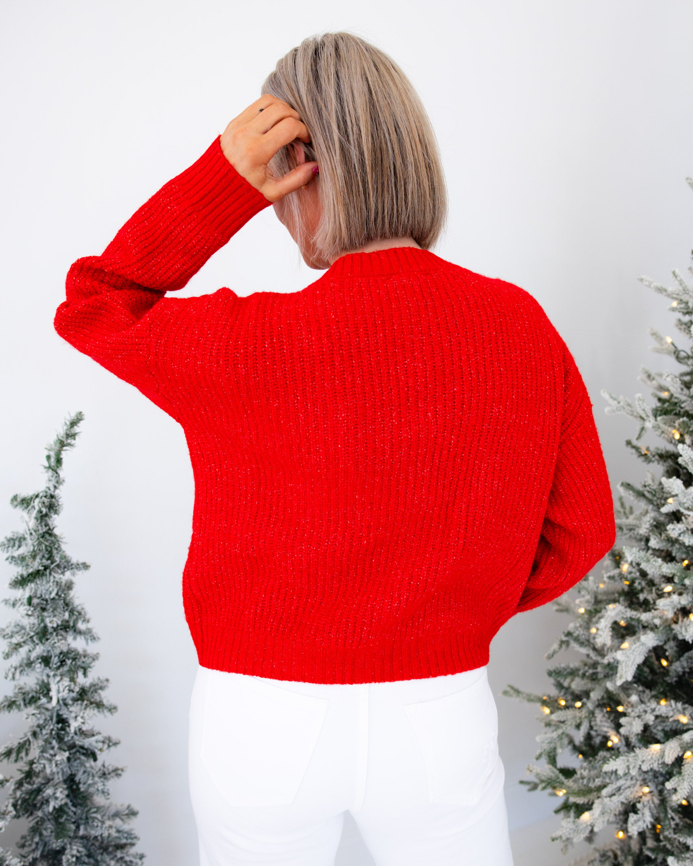 Red Plaid Bow Cardigan Top