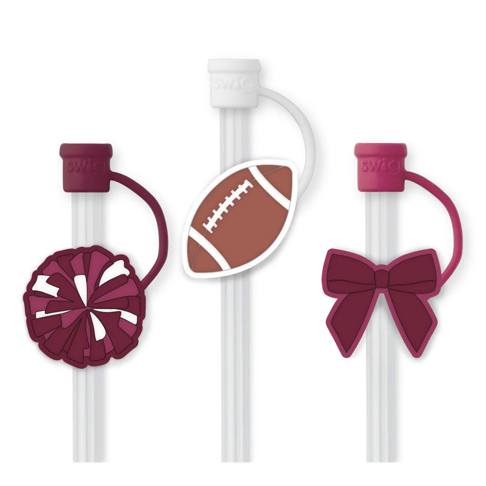 We've Got Spirit Maroon Straw Toppers