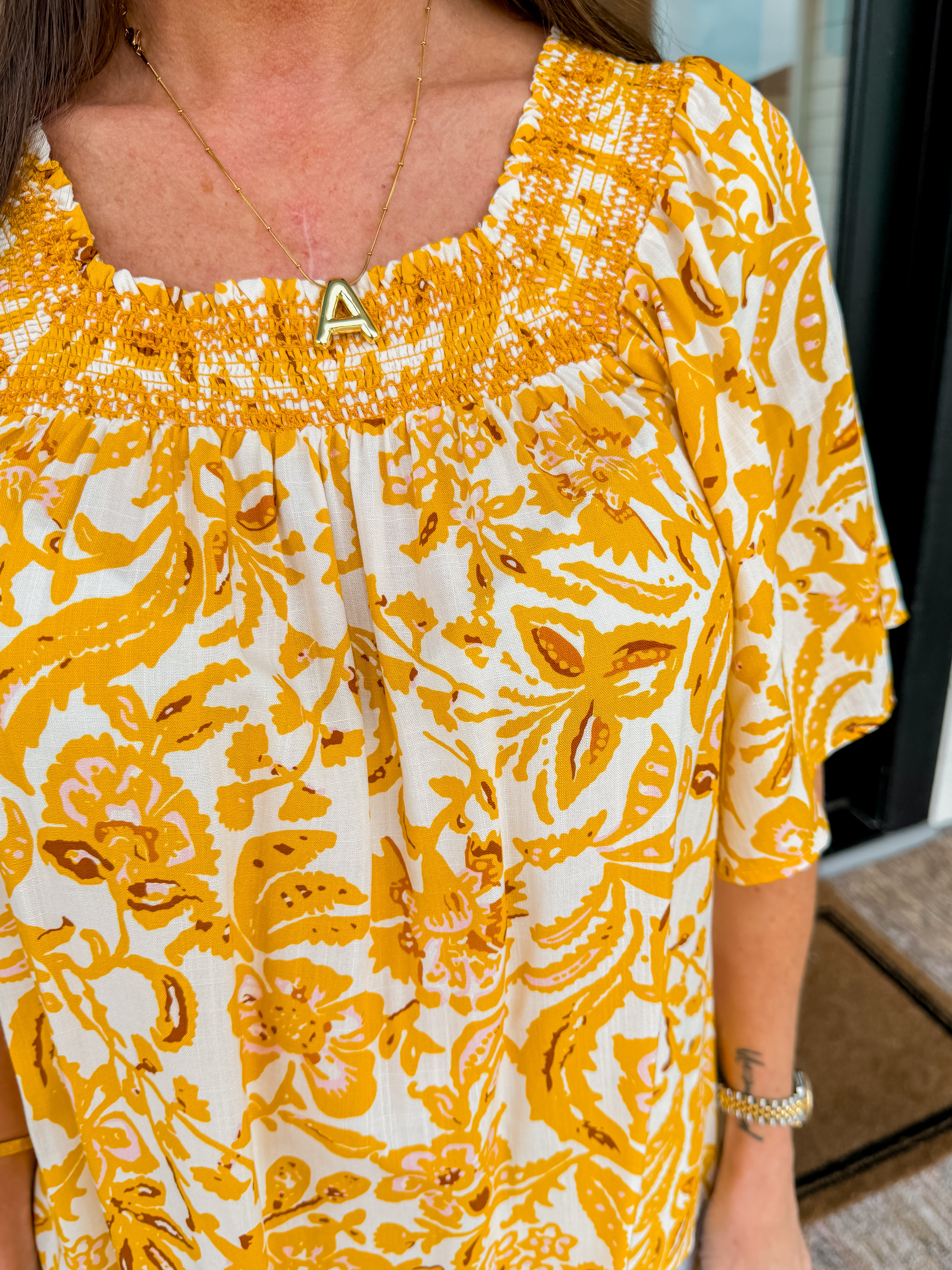 Flowy Yellow Floral Top