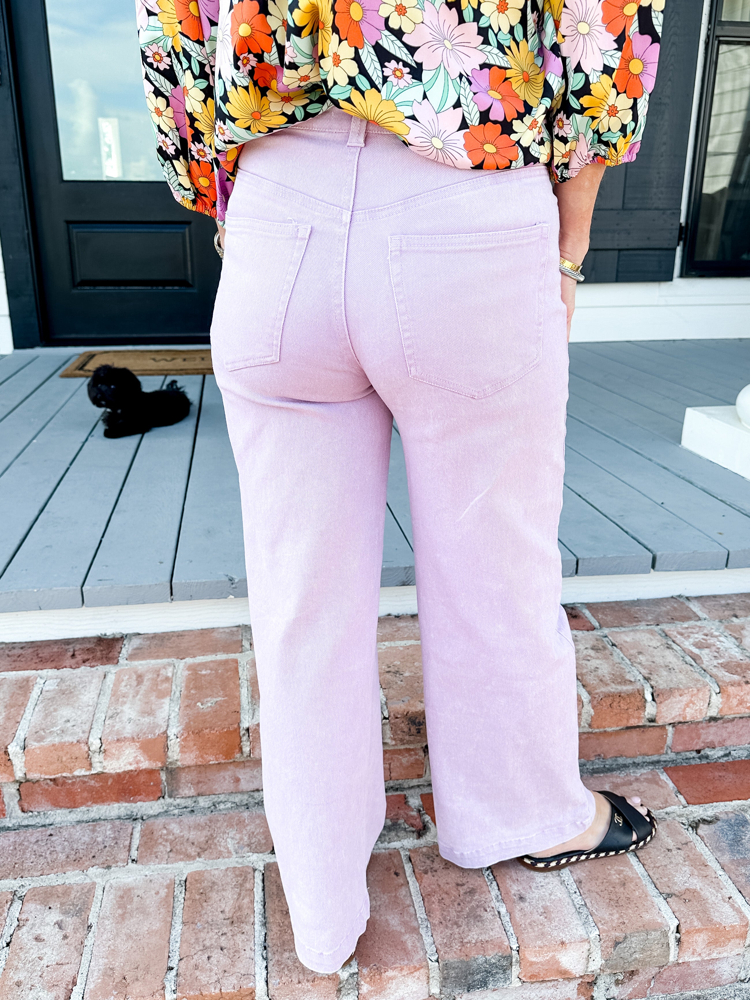 High Waisted Wide Leg Pants in Lavender