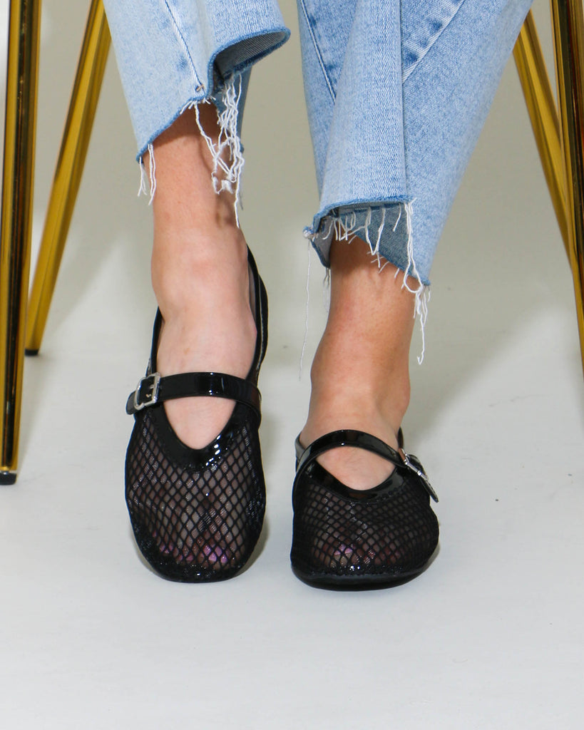 Mesh Mary Jane in Black — Gaudie and Company