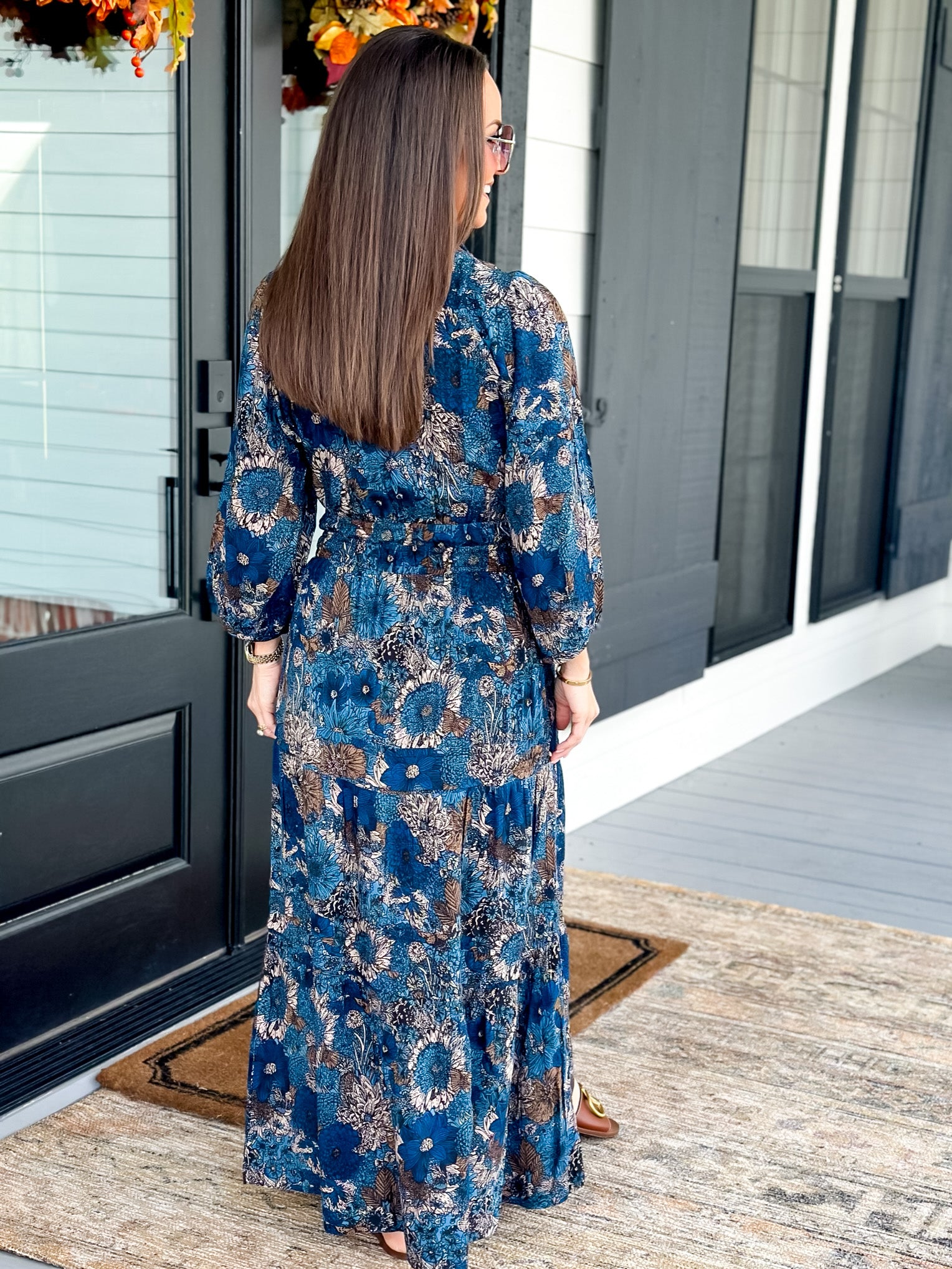 Shades Of Blue Floral Dress