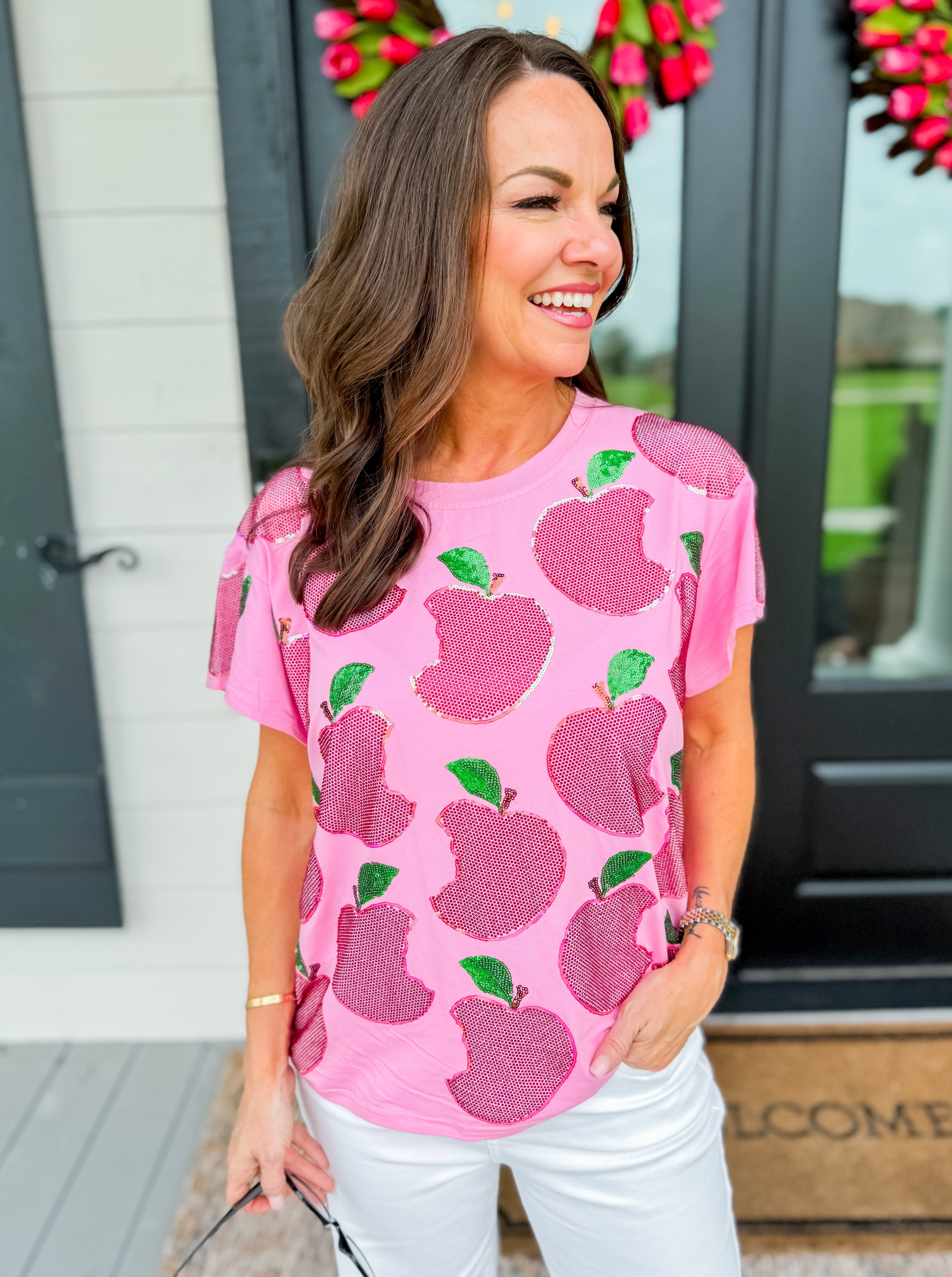Pink Scattered Apple Tee