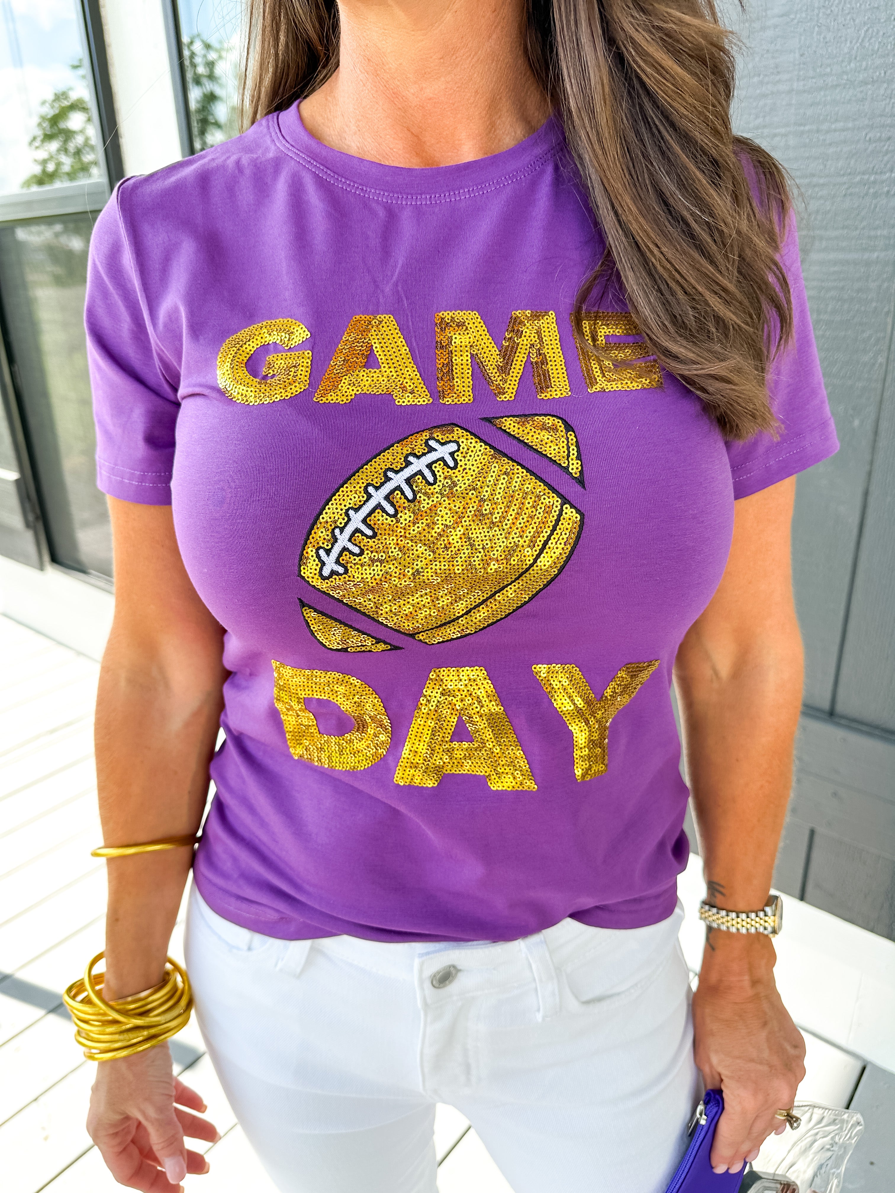 Purple/Gold Football Game Day Top