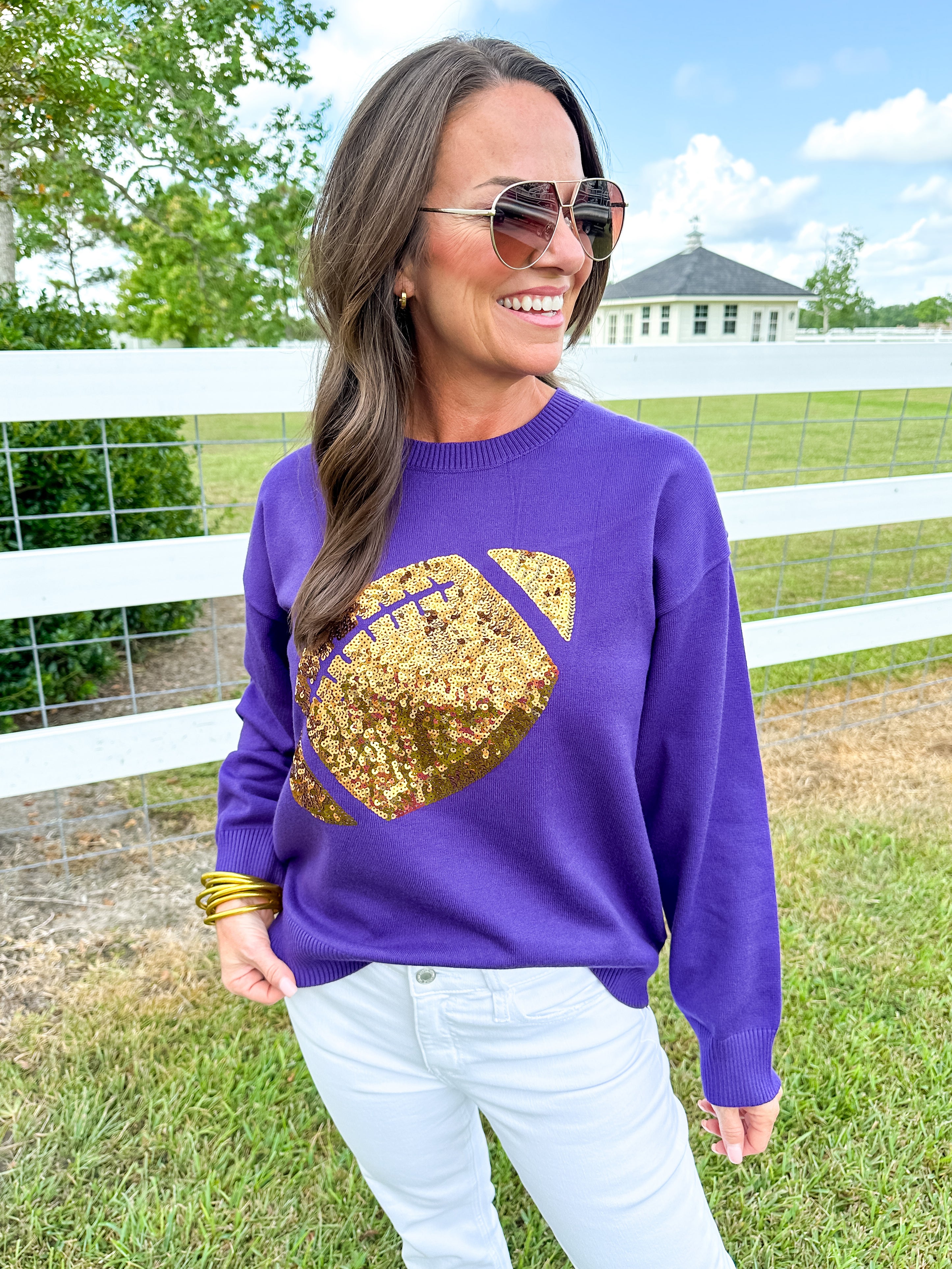 Purple/Gold Football Sweater
