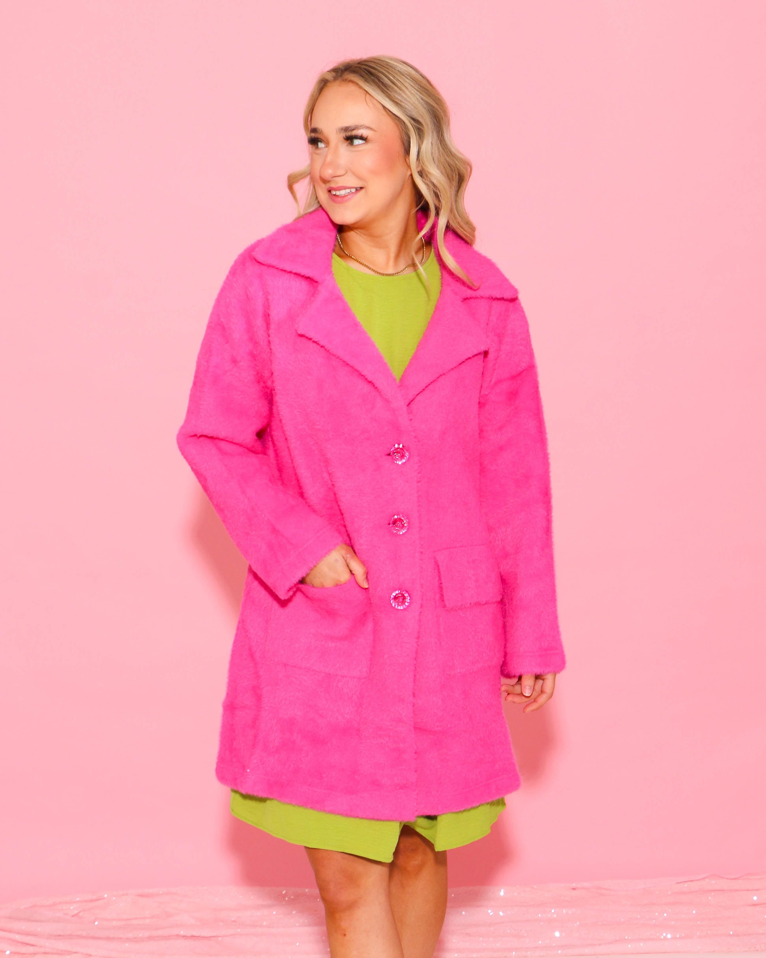 Hot Pink Sweater Coat