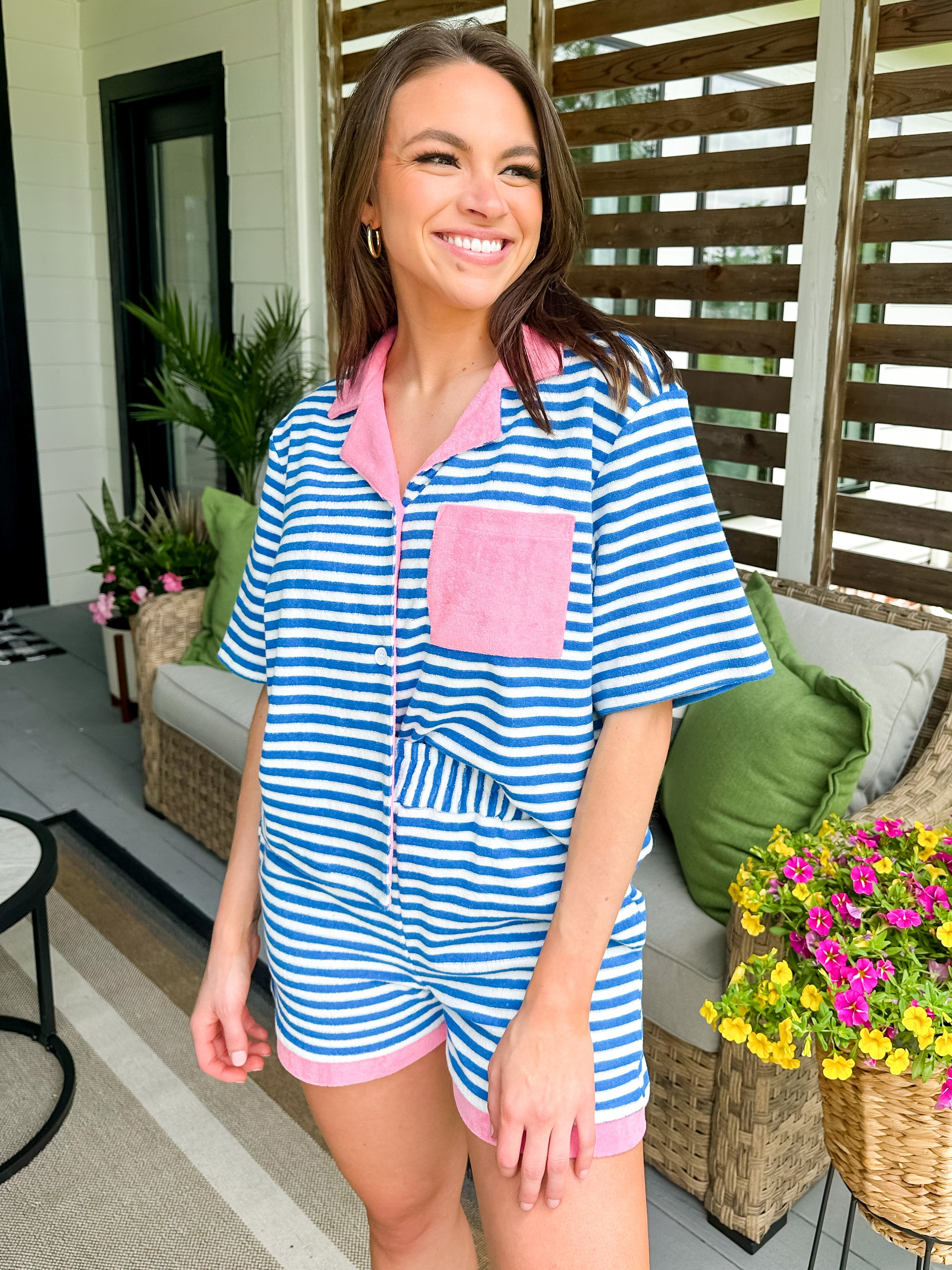 Seaside Stripes French Terry Top