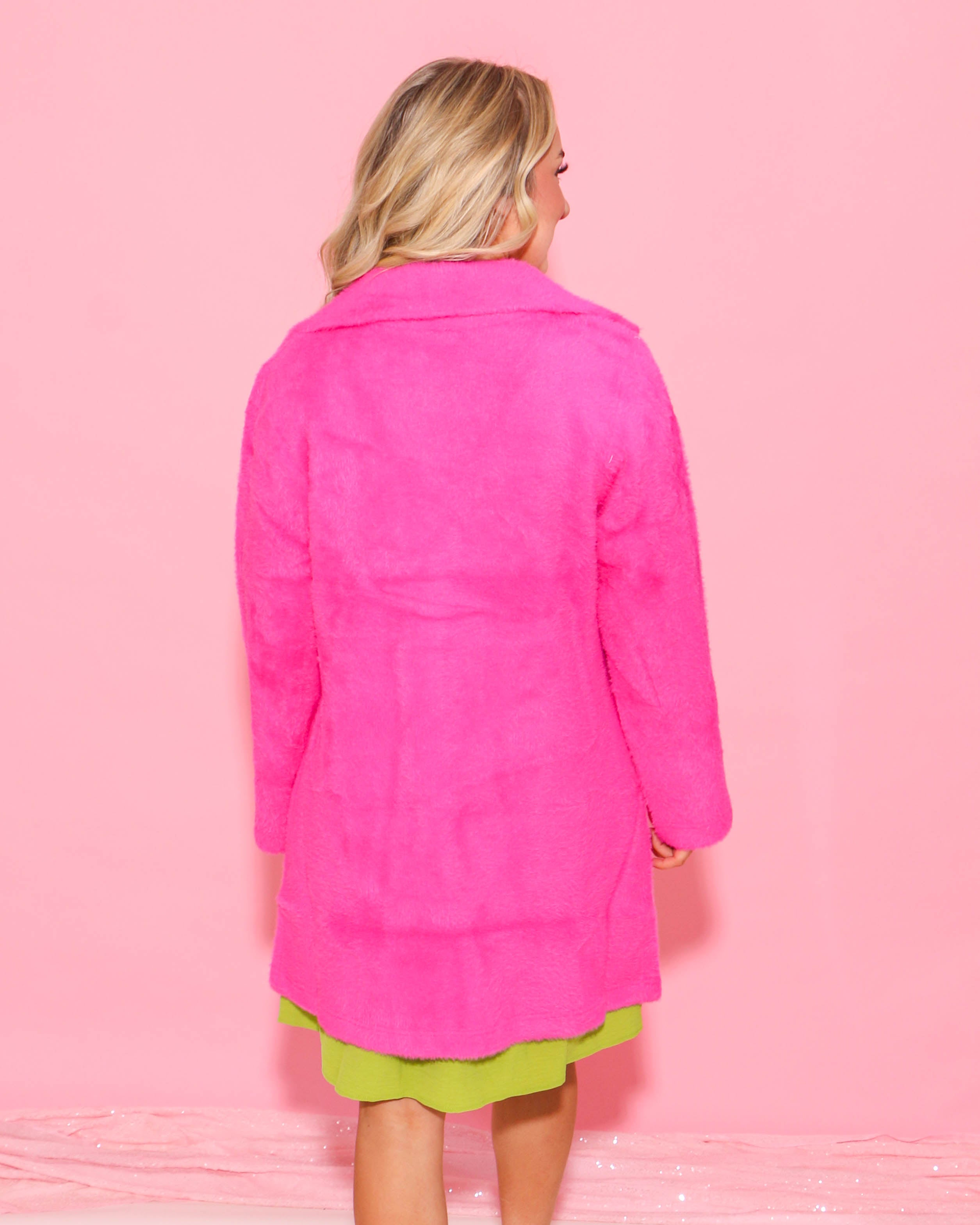 Hot Pink Sweater Coat
