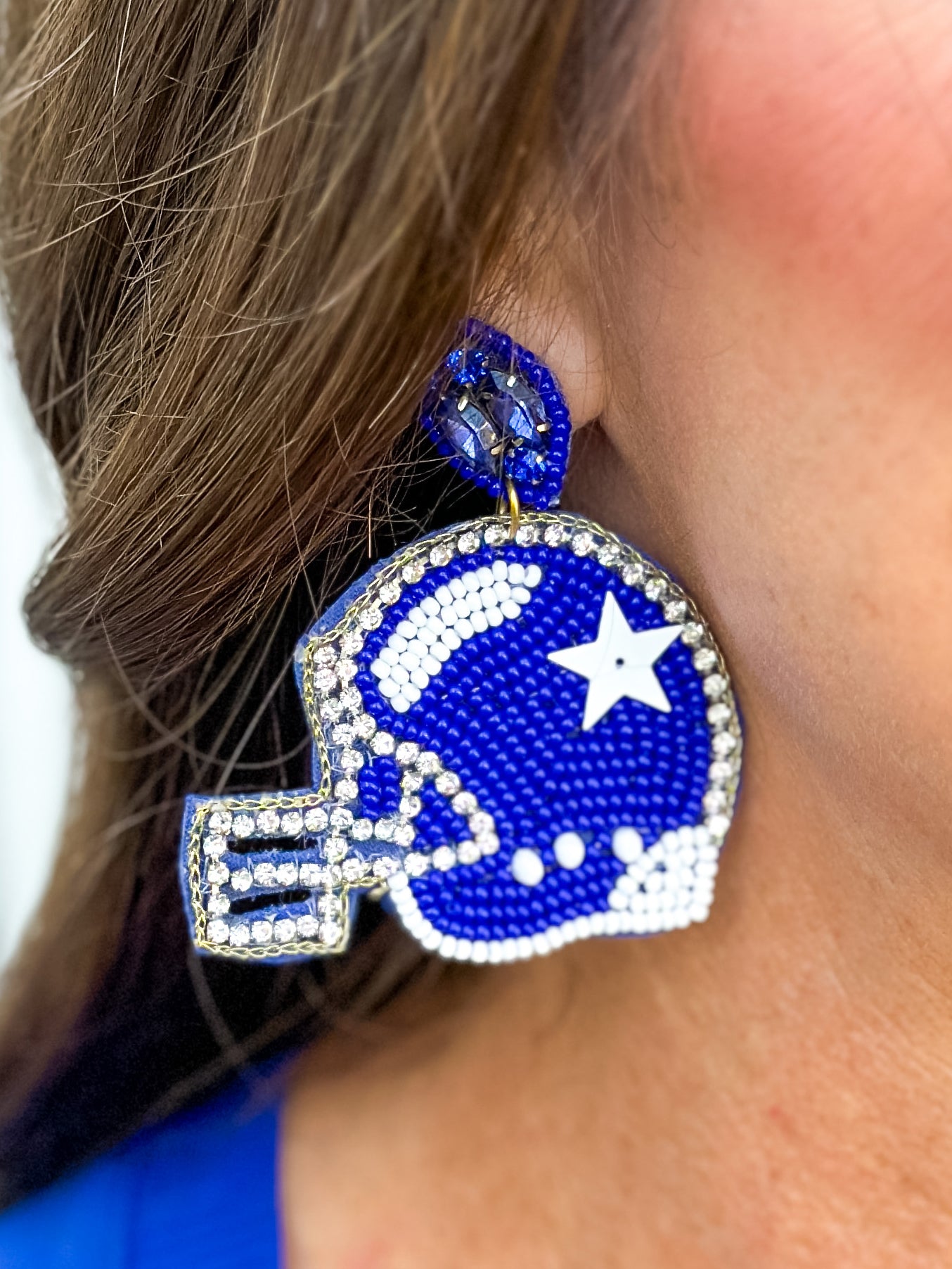 Helmet Earring in Blue