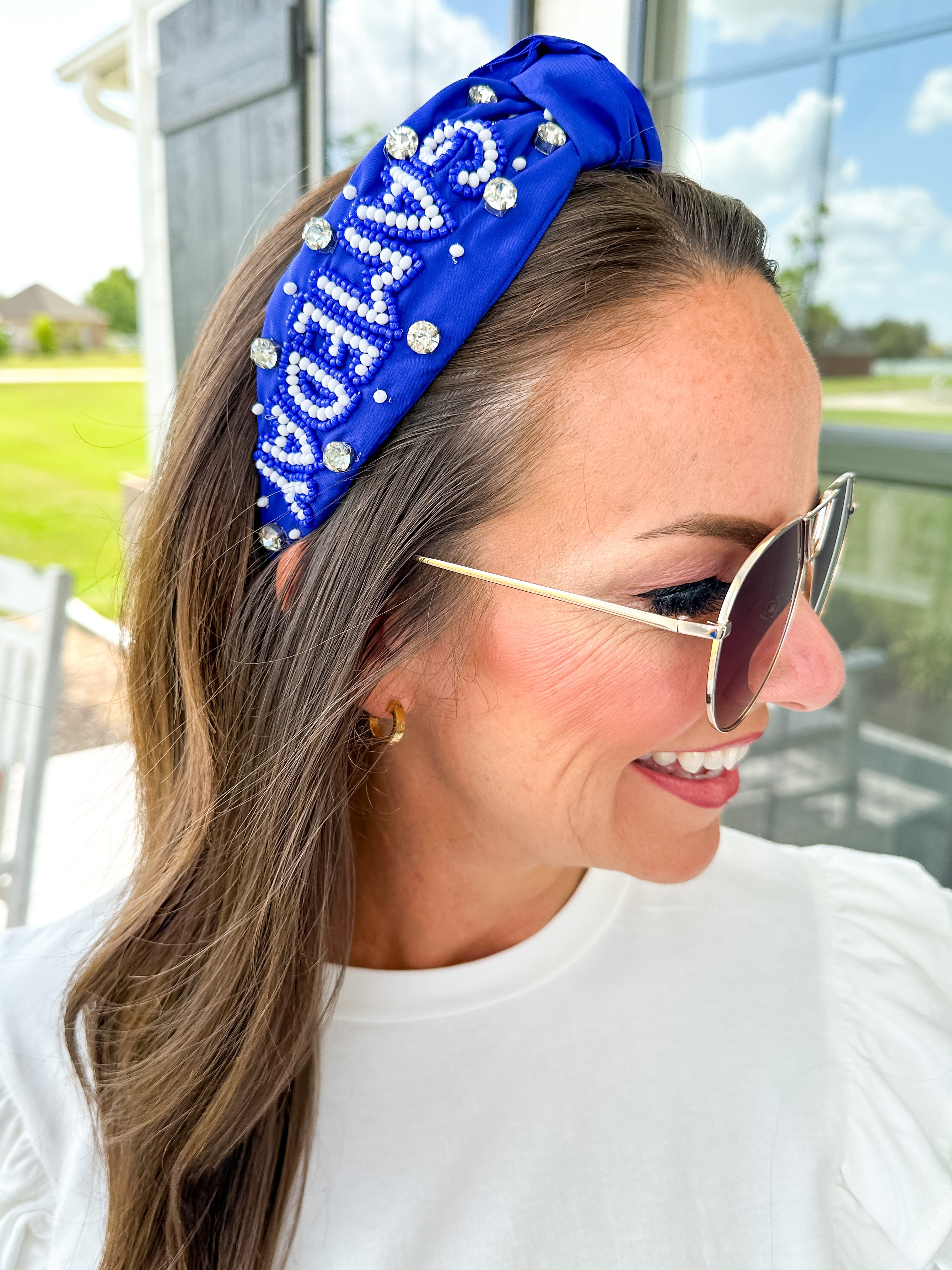 Game Day Headband in Blue