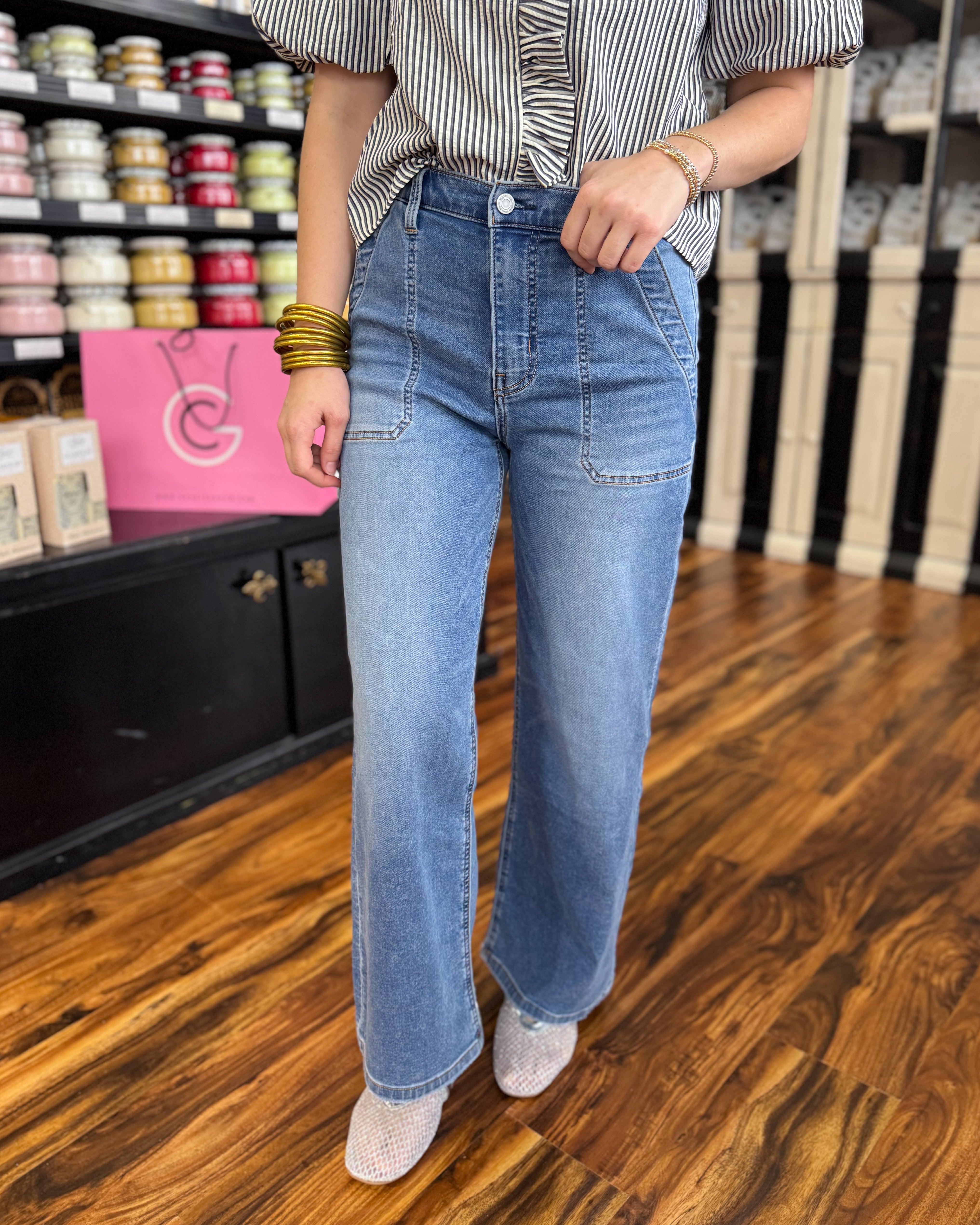 Vervet | Kris High Rise Ankle Wide Leg Jeans