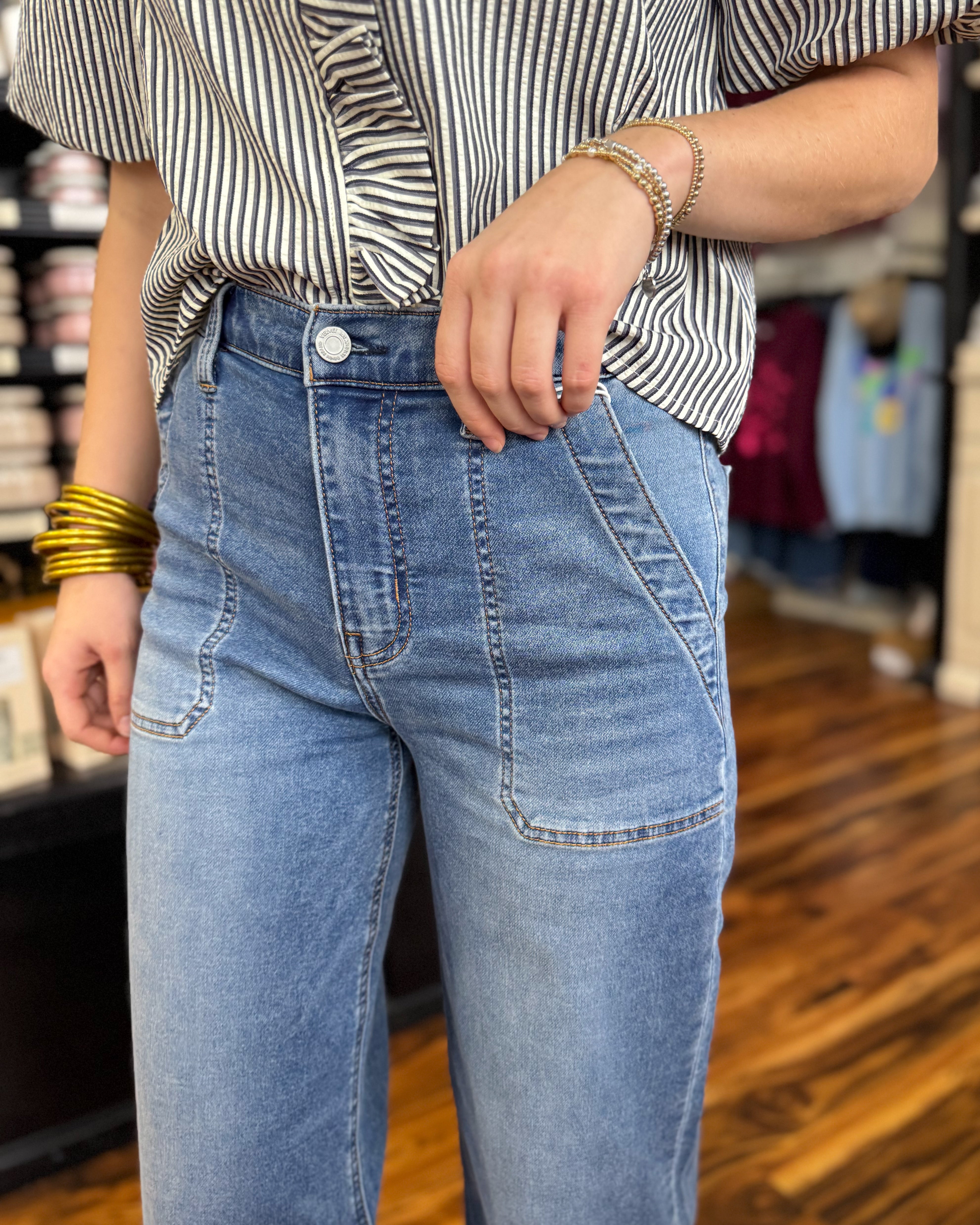 Vervet | Kris High Rise Ankle Wide Leg Jeans