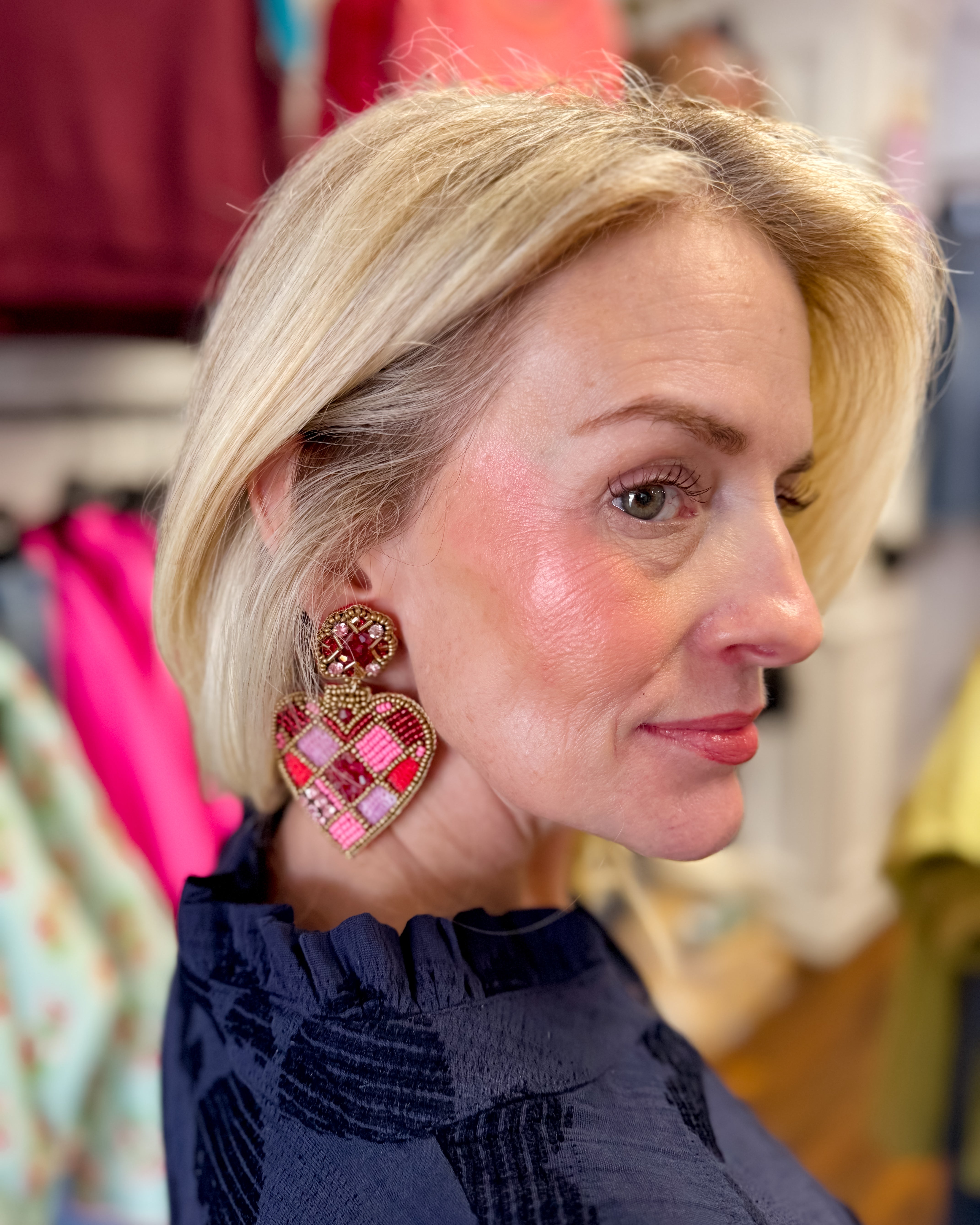 Devotion Heart Beaded Earrings