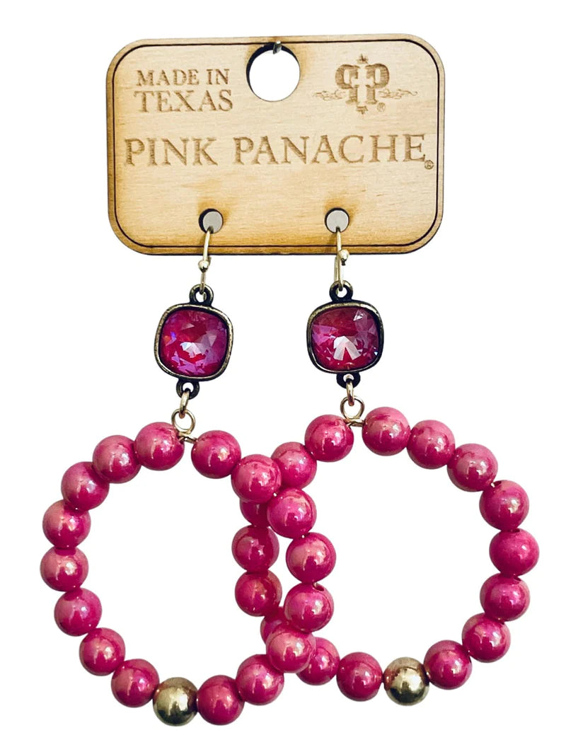 Pink and Gold Bead PP Earring