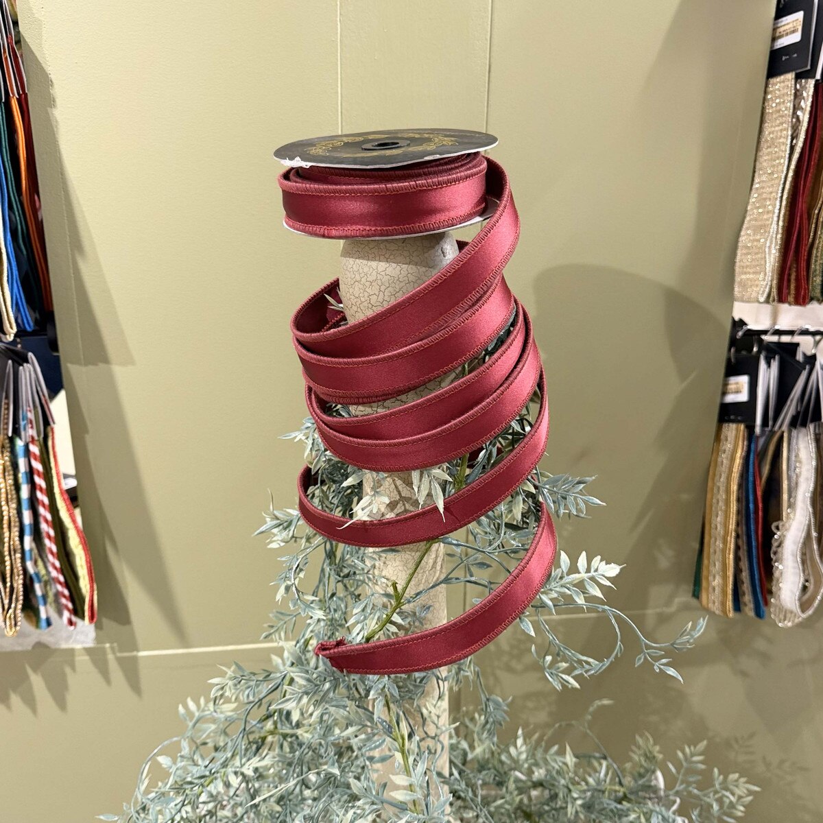 Burgundy Satin DBL Fused Ribbon