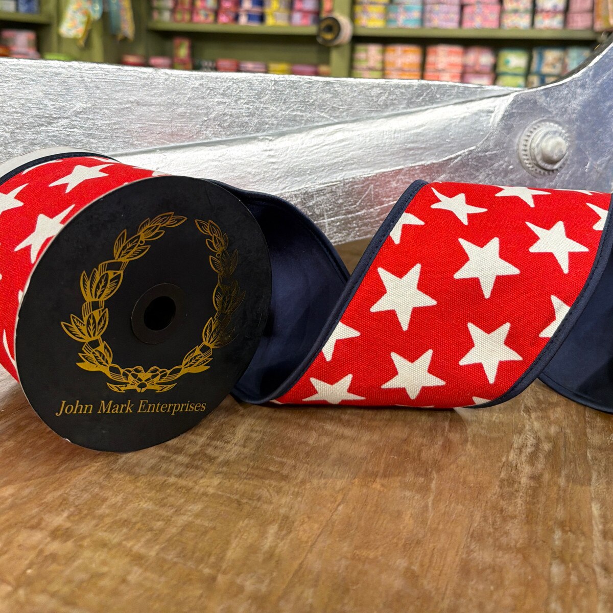 Star Print Taffeta Fused Royal Piping Ribbon