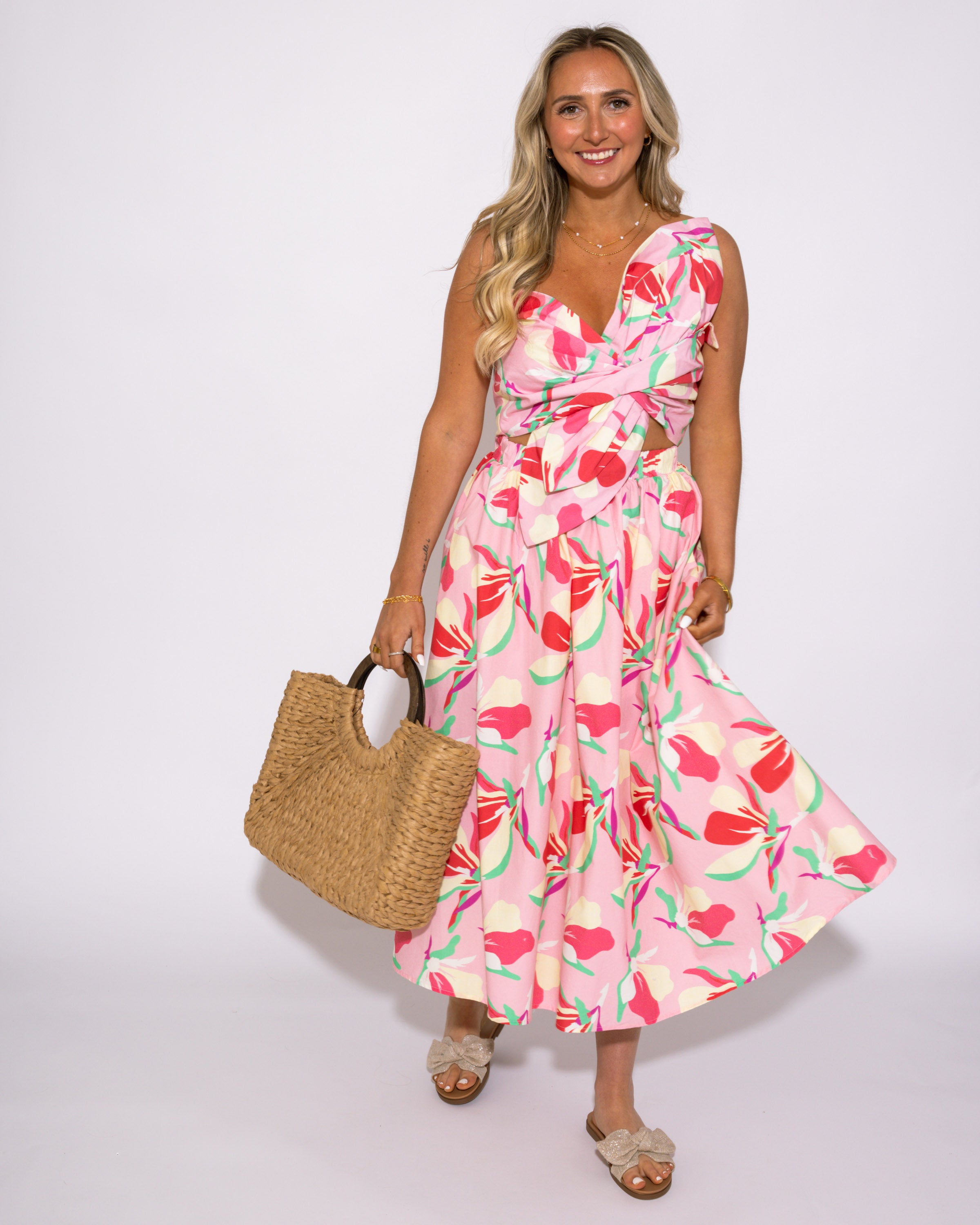 Floral Twist Maxi Dress