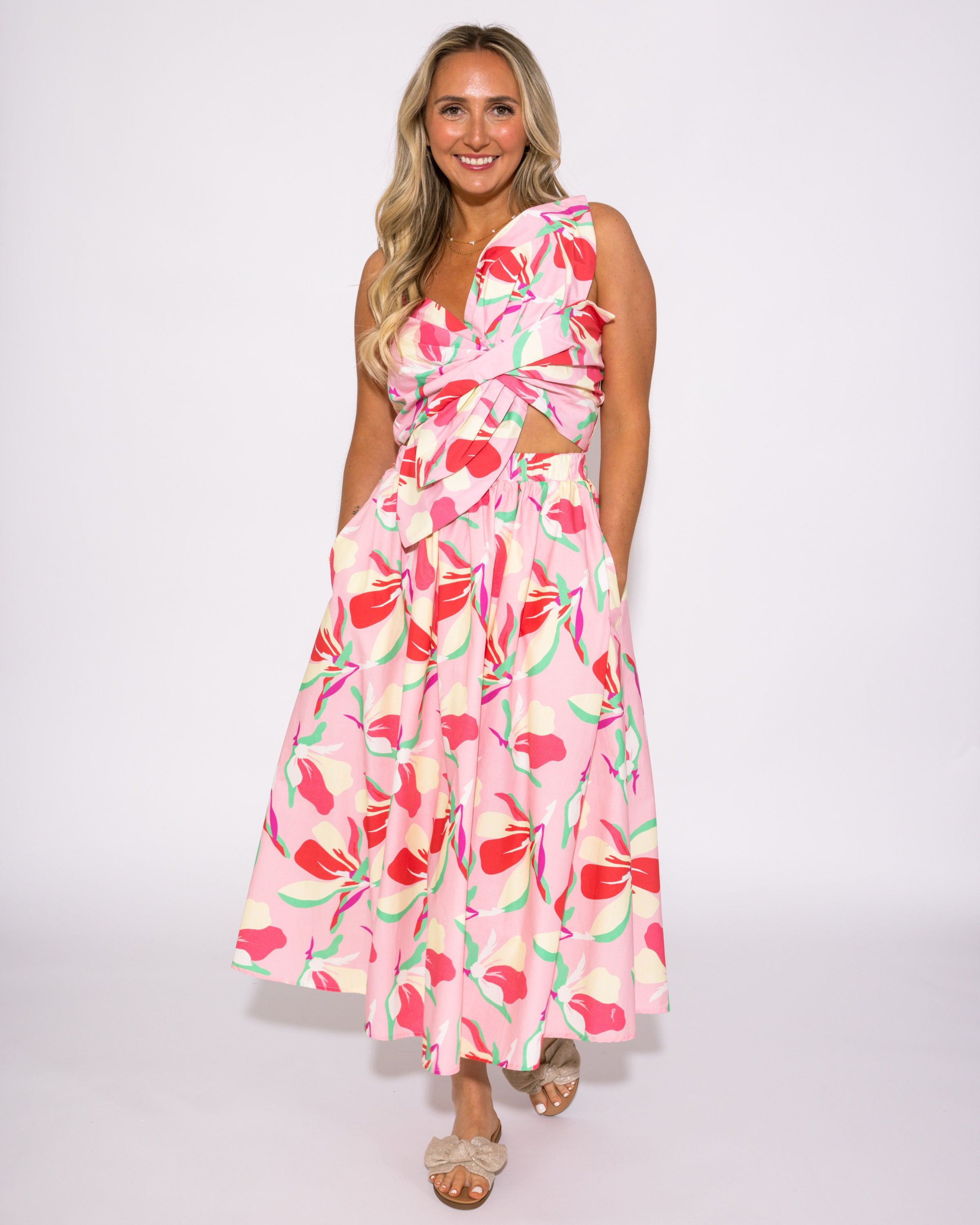 Floral Twist Maxi Dress