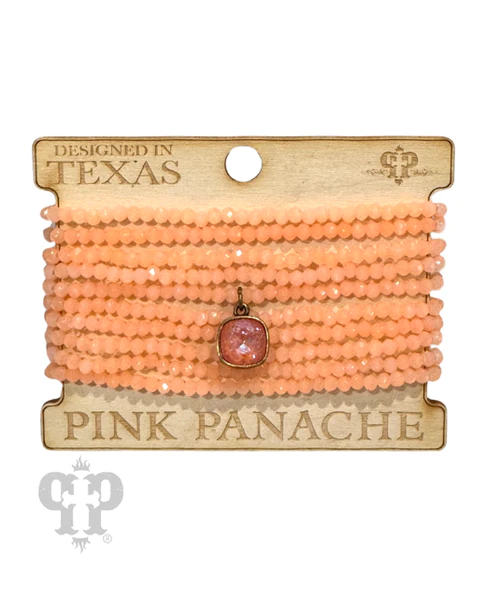 Orange Bead Pink Panache Bracelet Stack