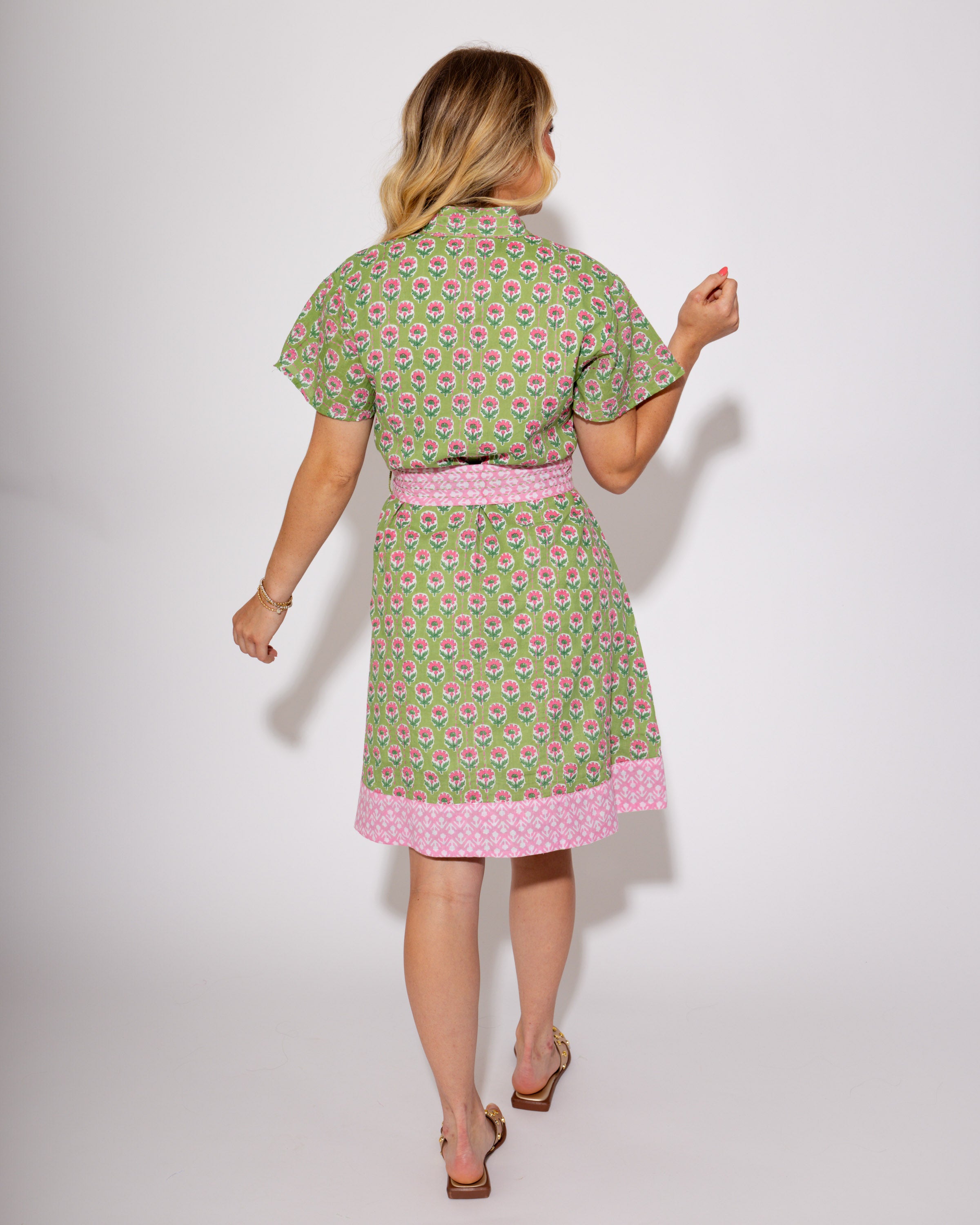 Ivy Jane I Pop of Pink Stitched Mini Dress