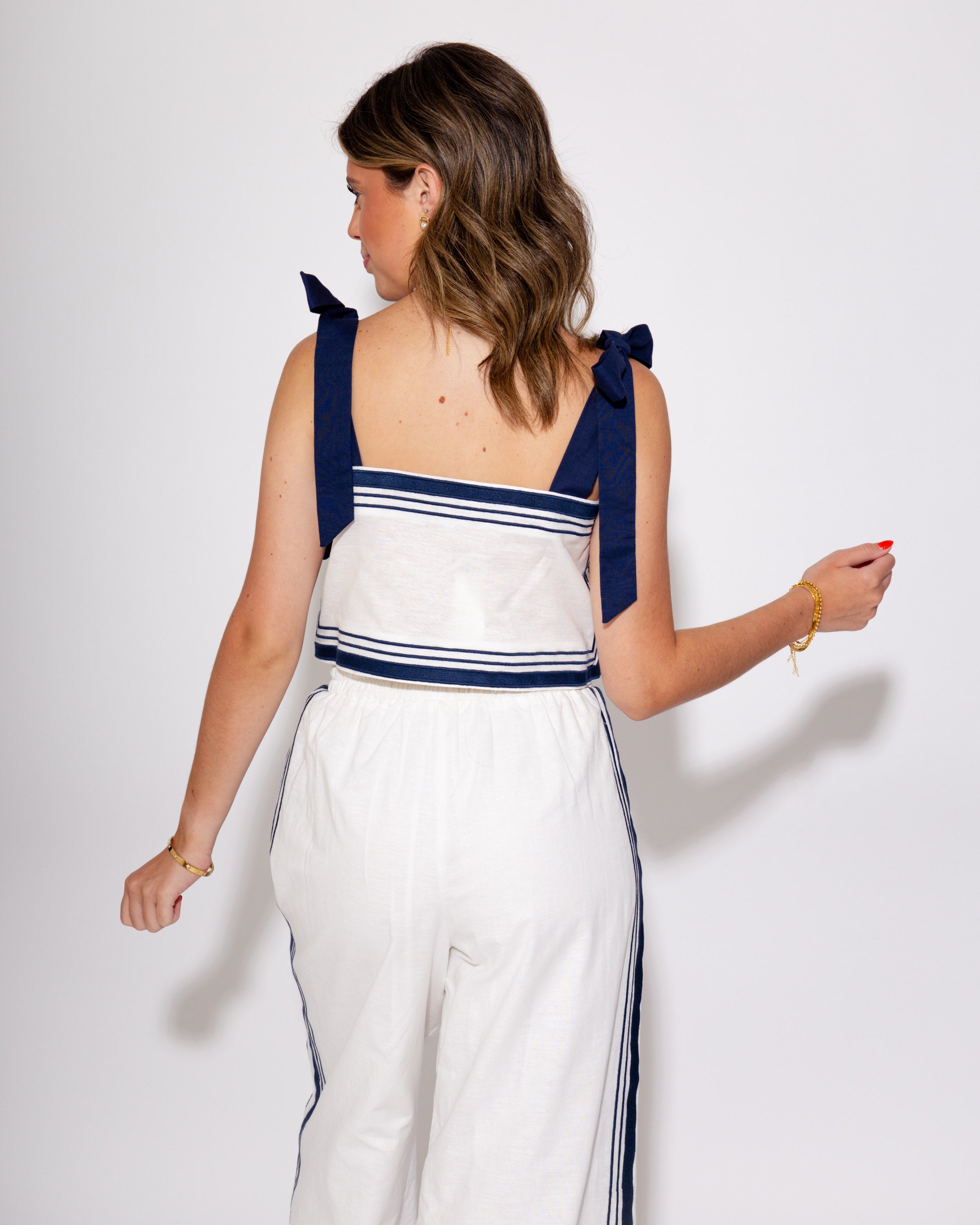 Sail Away Chevron Two Piece Linen Set