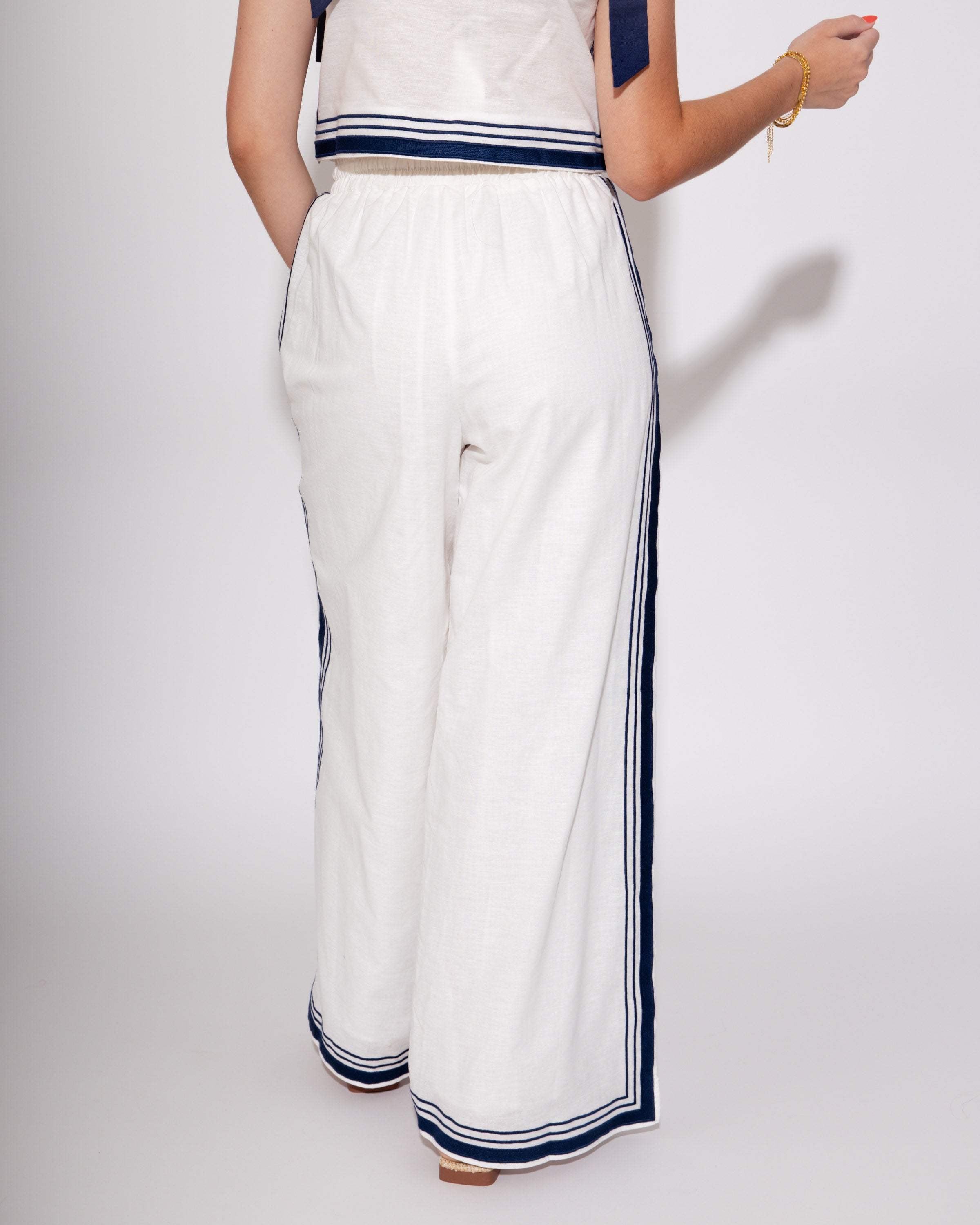 Sail Away Chevron Two Piece Linen Set