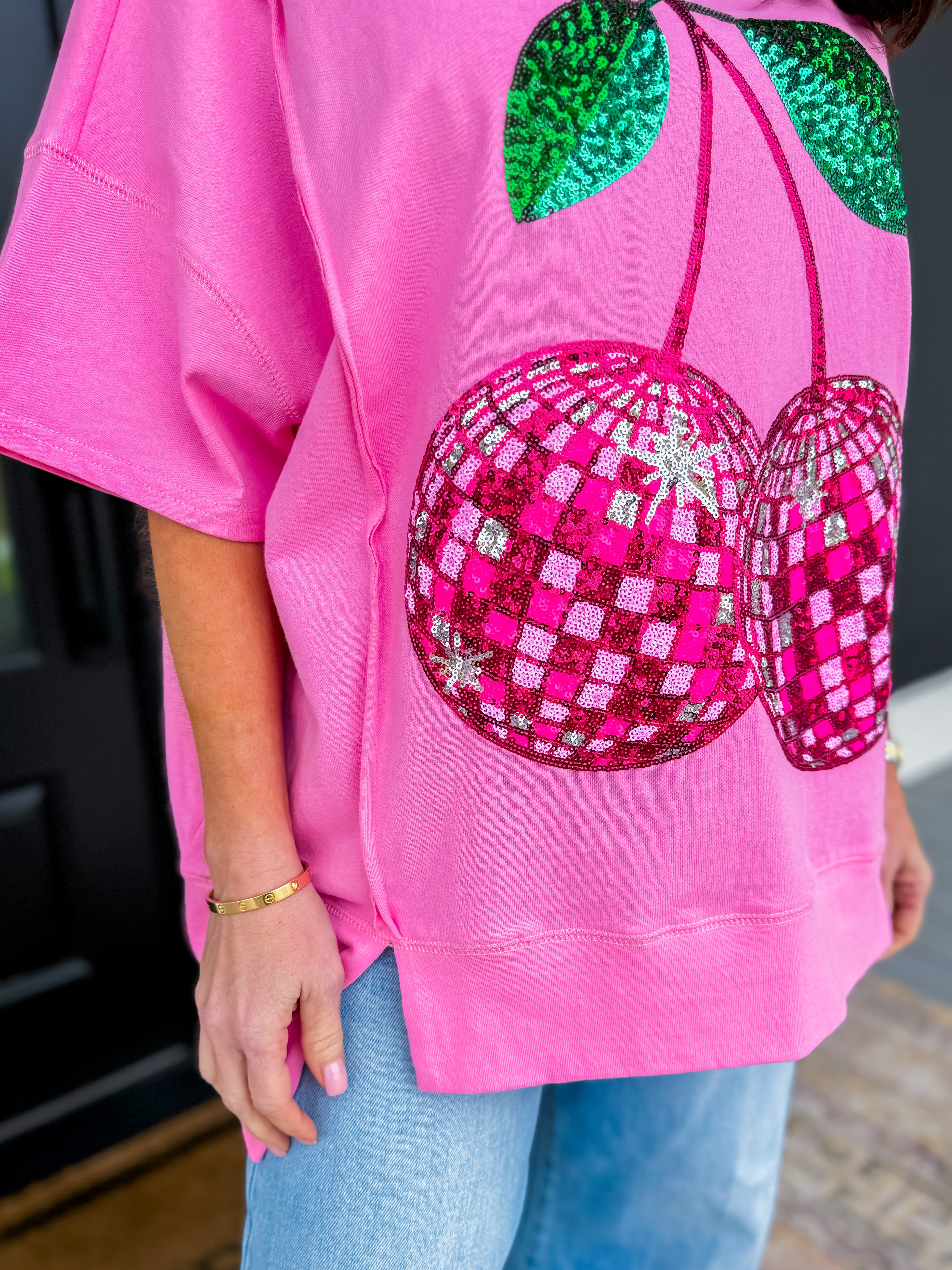 Cherry Disco Ball Loose Fit Tee