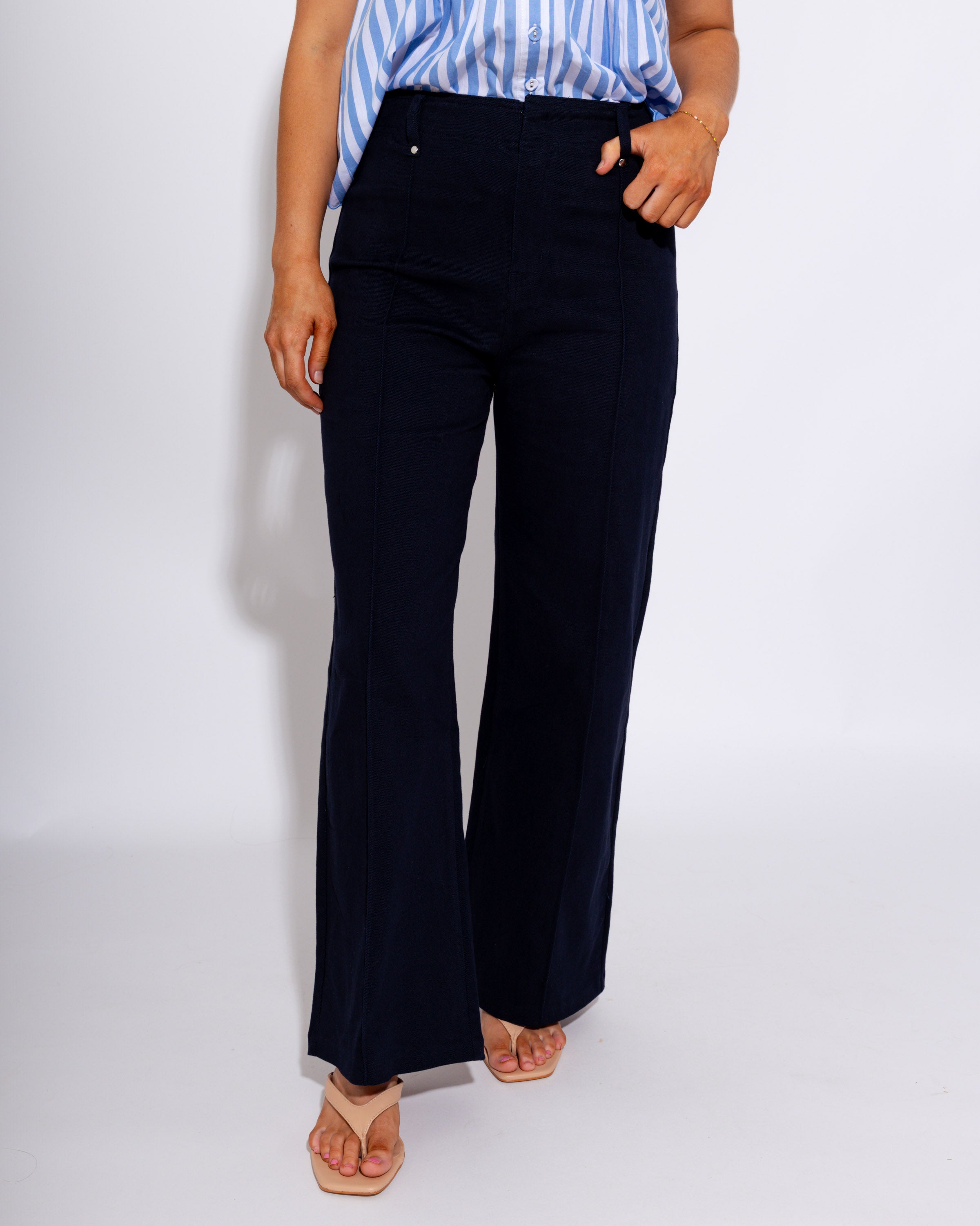The Tailored Wide Leg Pant in Navy